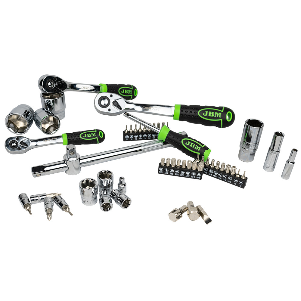 SET DI UTENSILI DA 179 PEZZI CON BUSSOLE ESAGONALI DA 1/4", 3/8" E 1/2" – FINITURA CROMATA - immagine 5