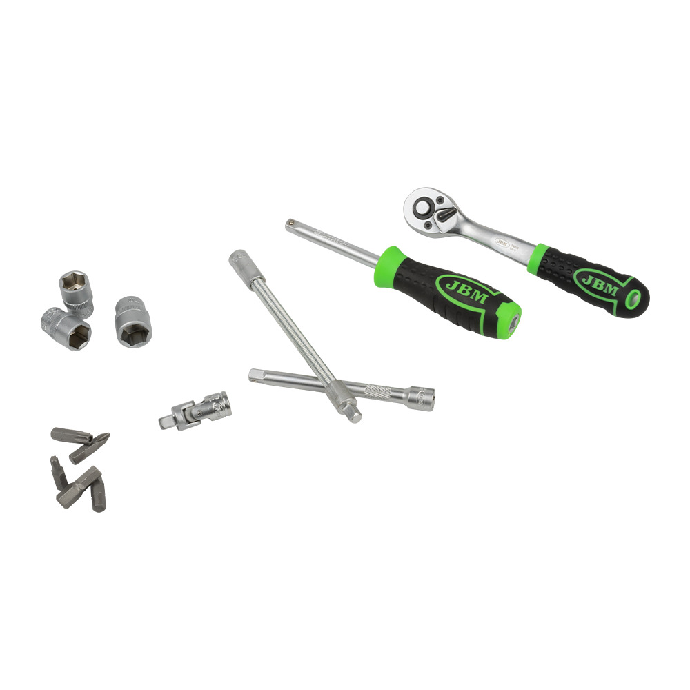 SET DI UTENSILI DA 56 PEZZI CON BUSSOLE ESAGONALI DA 1/4" – FINITURA ZINCATA - immagine 5