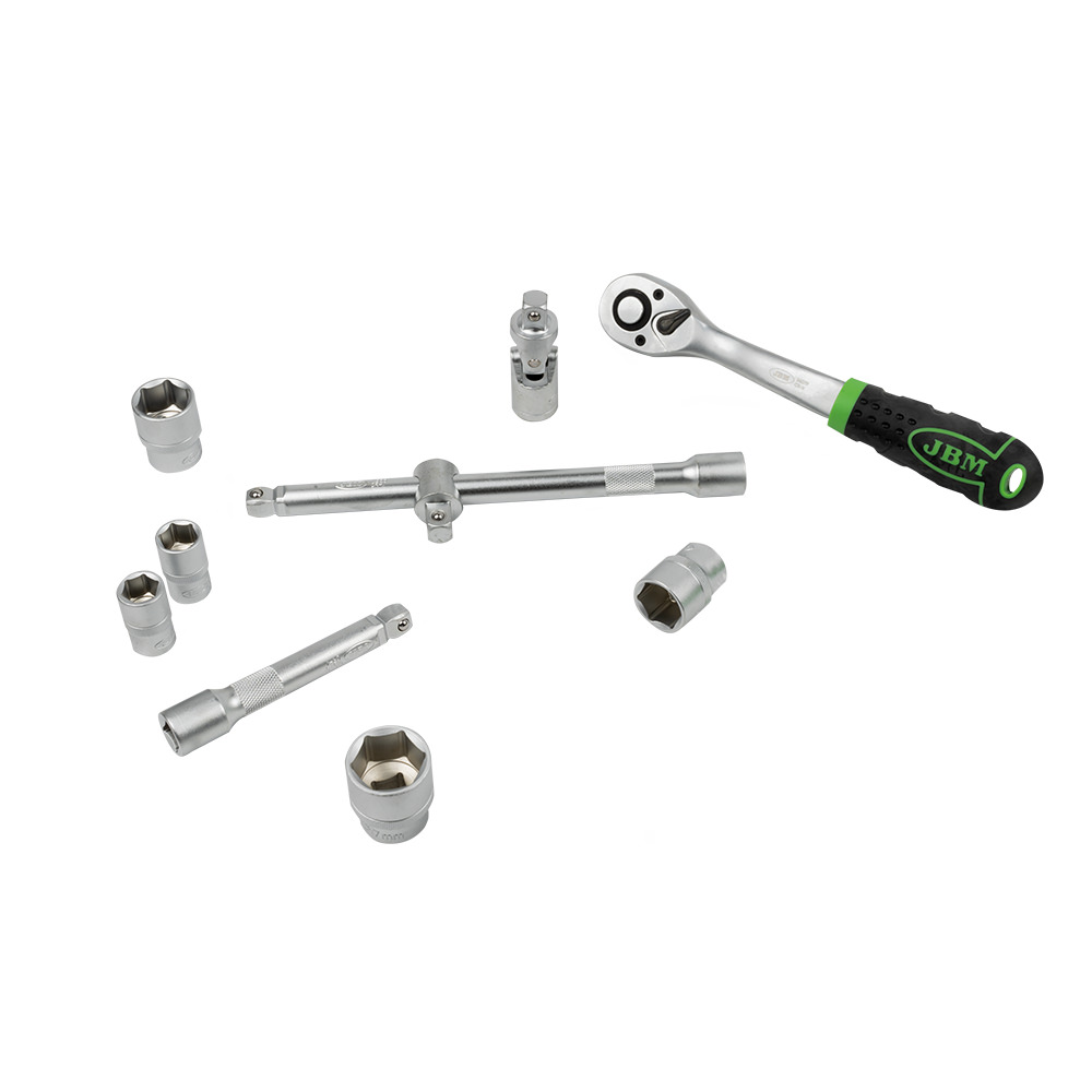 SET DI UTENSILI DA 22 PEZZI CON BUSSOLE ESAGONALI DA 1/2" – FINITURA ZINCATA - immagine 6