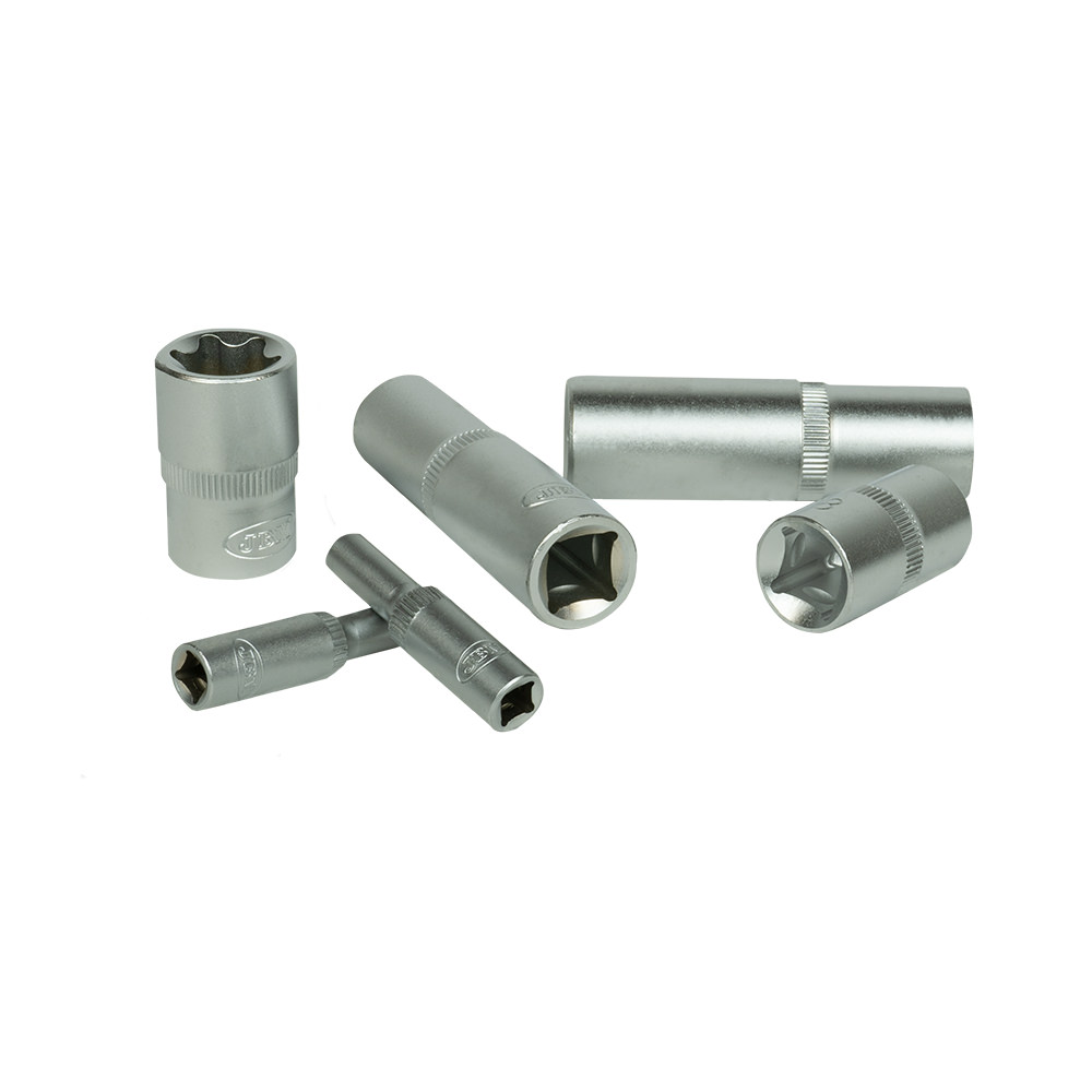 SET DI 28 BUSSOLE TORX CORTE E LUNGHE 1/2", 1/4" E 3/8" – FINITURA ZINCATA - immagine 6