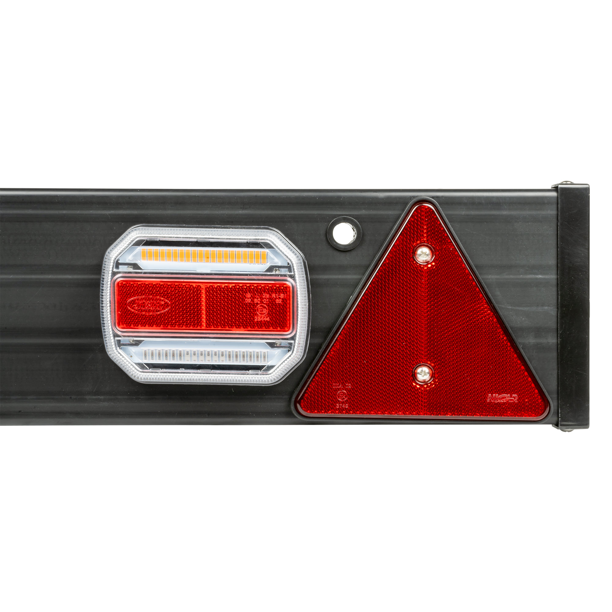 BARRA PER RIMORCHIO DI 1100 MM X 140 MM, 2 LUCI LED E 2 CATARIFRANGENTI TRIANGOLARI - immagine 2