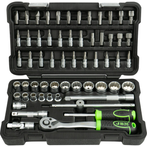SET DI UTENSILI DA 59 PEZZI CON BUSSOLE A 12 PUNTE DA 3/8" – FINITURA ZINCATA