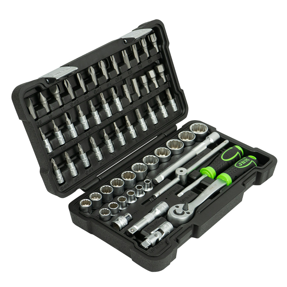 SET DI UTENSILI DA 59 PEZZI CON BUSSOLE A 12 PUNTE DA 3/8" – FINITURA ZINCATA - immagine 2