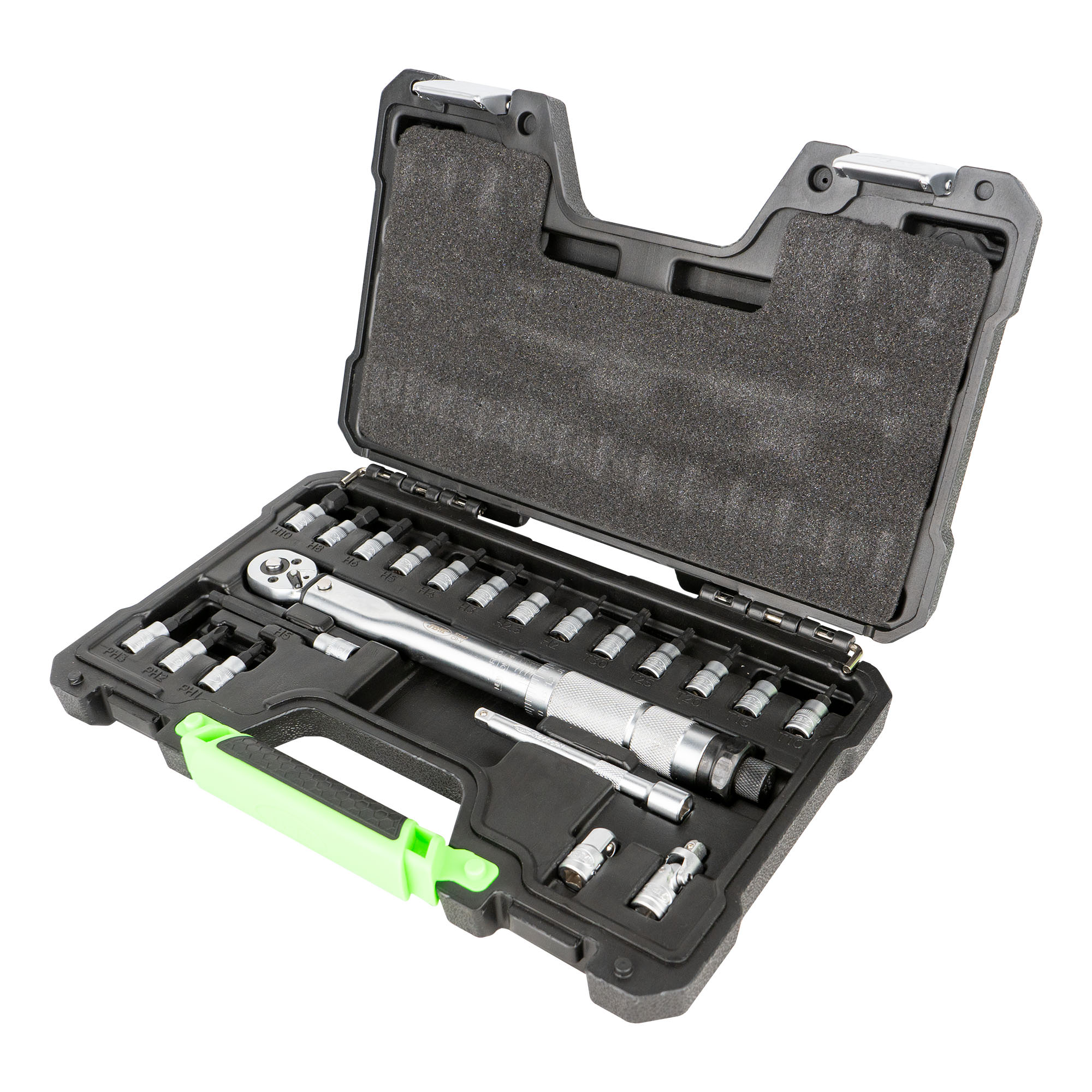 SET DA 21 PUNTE E ADATTATORI 1/4" CON CHIAVE DINAMOMETRICA