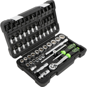 VALIGETTA DI UTENSILI 59 PEZZI CON BUSSOLE 3/8"  - FINITURA ZINCO
