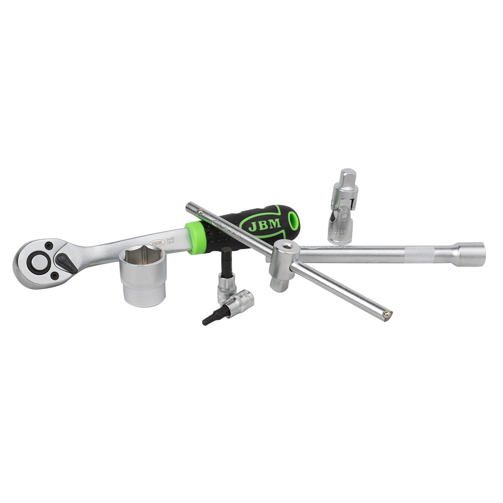 VALIGETTA DI UTENSILI 59 PEZZI CON BUSSOLE 3/8" - FINITURA ZINCO - immagine 5