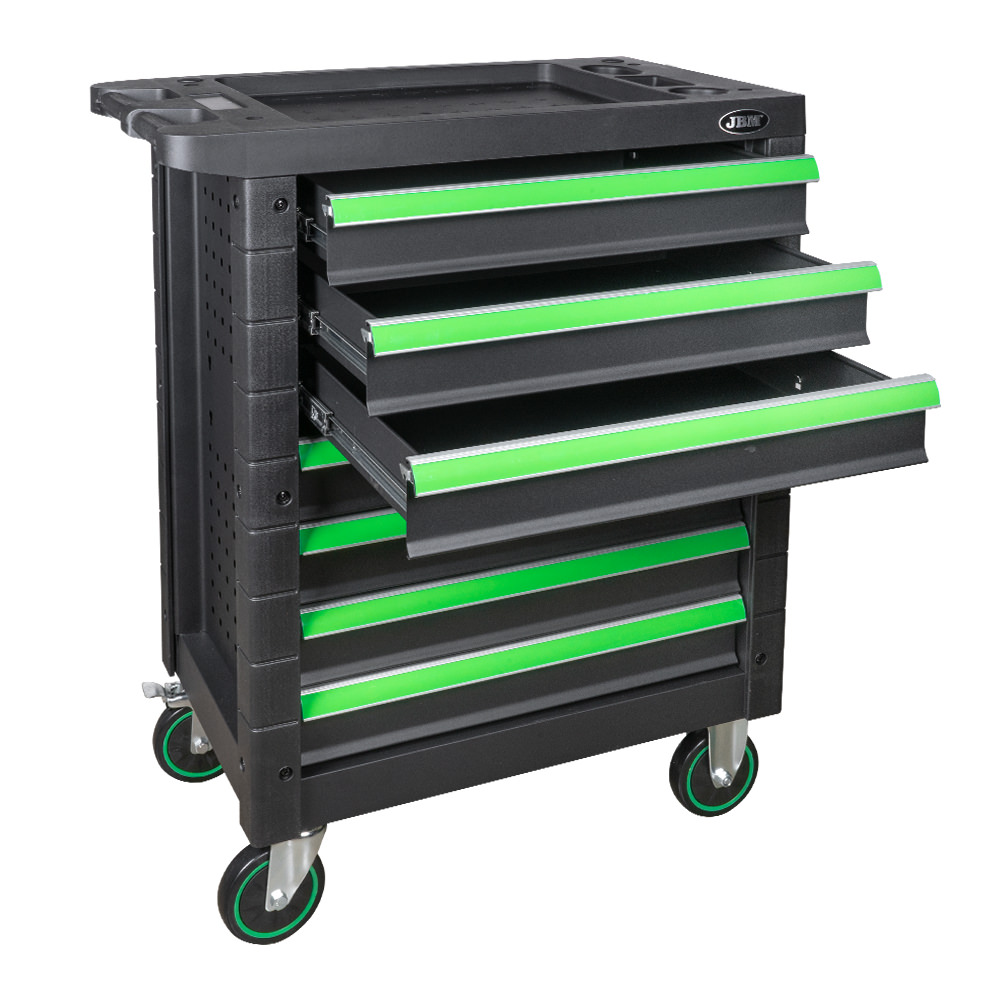 CARRELLO UTENSILI 7 CASSETTI UGUALI VERDE - immagine 2