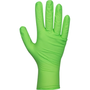 GUANTI VERDI MONOUSO IN NITRILE T:L 7,0MIL (100 PZ.) STRUTTURA A DIAMANTE