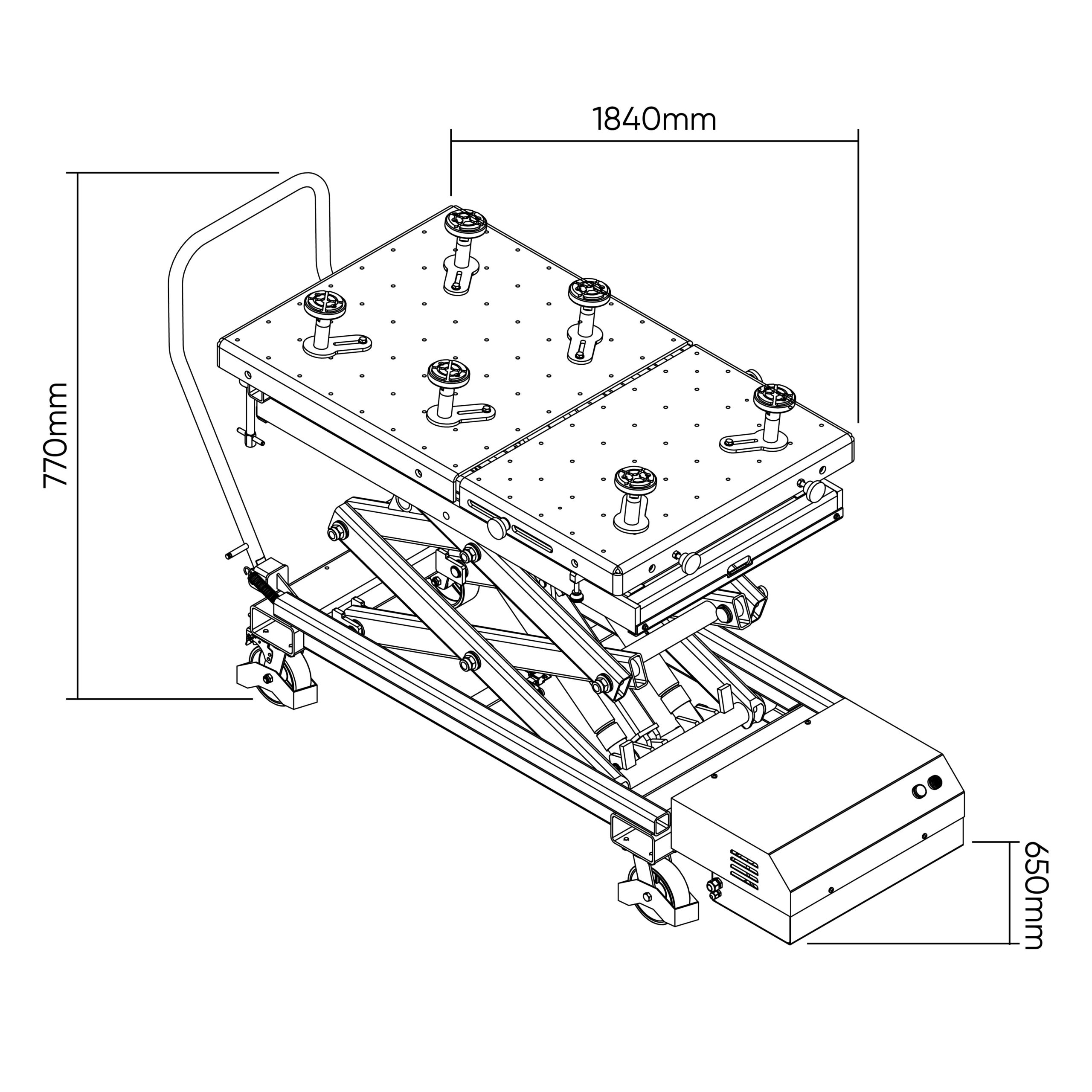 TAVOLO IDRAULICO PER BATTERIE PER VEICOLI ELETTRICI 1200KG - immagine 5