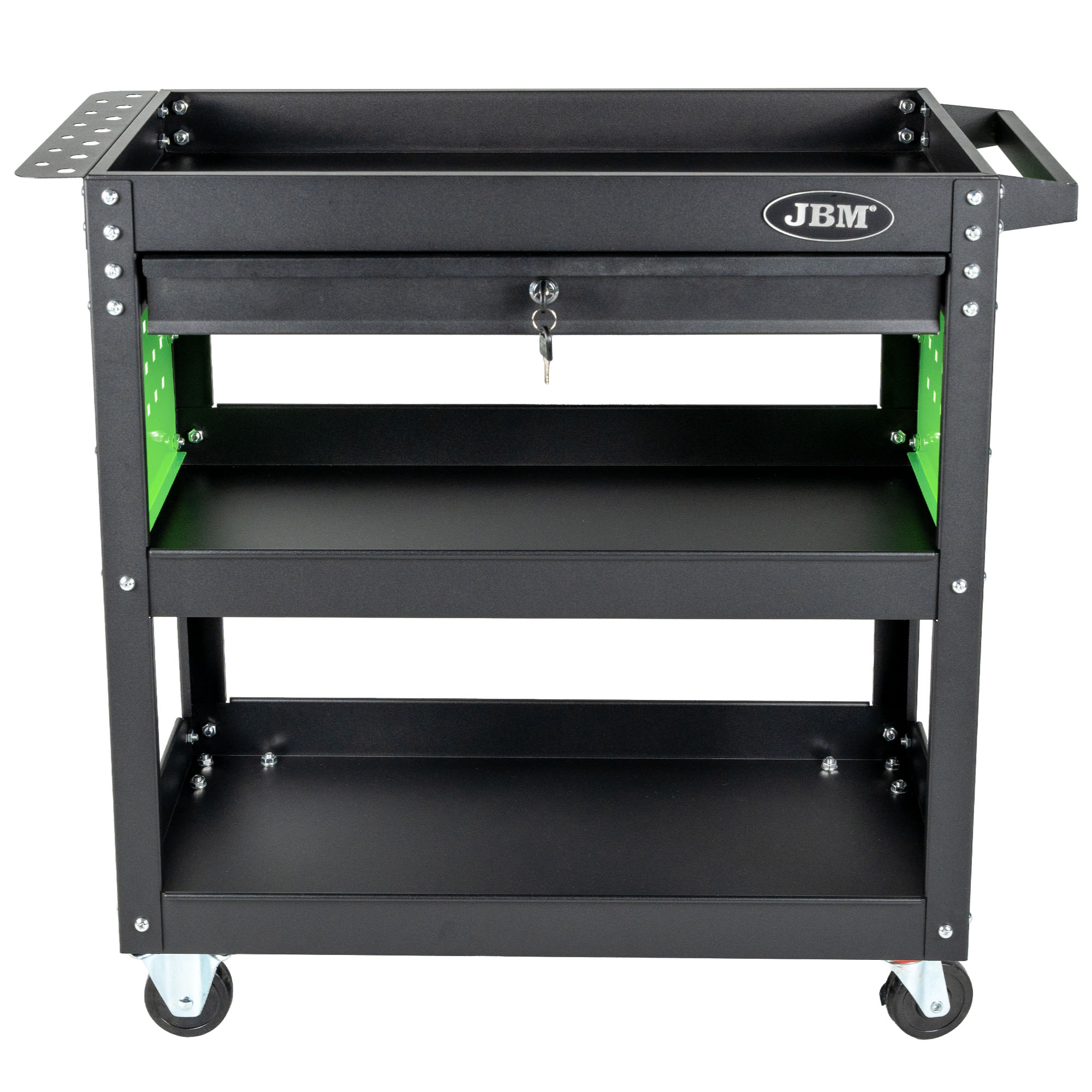 CARRELLO PORTA ATTREZZI 3 RIPIANI 1 CASSETTO - immagine 2