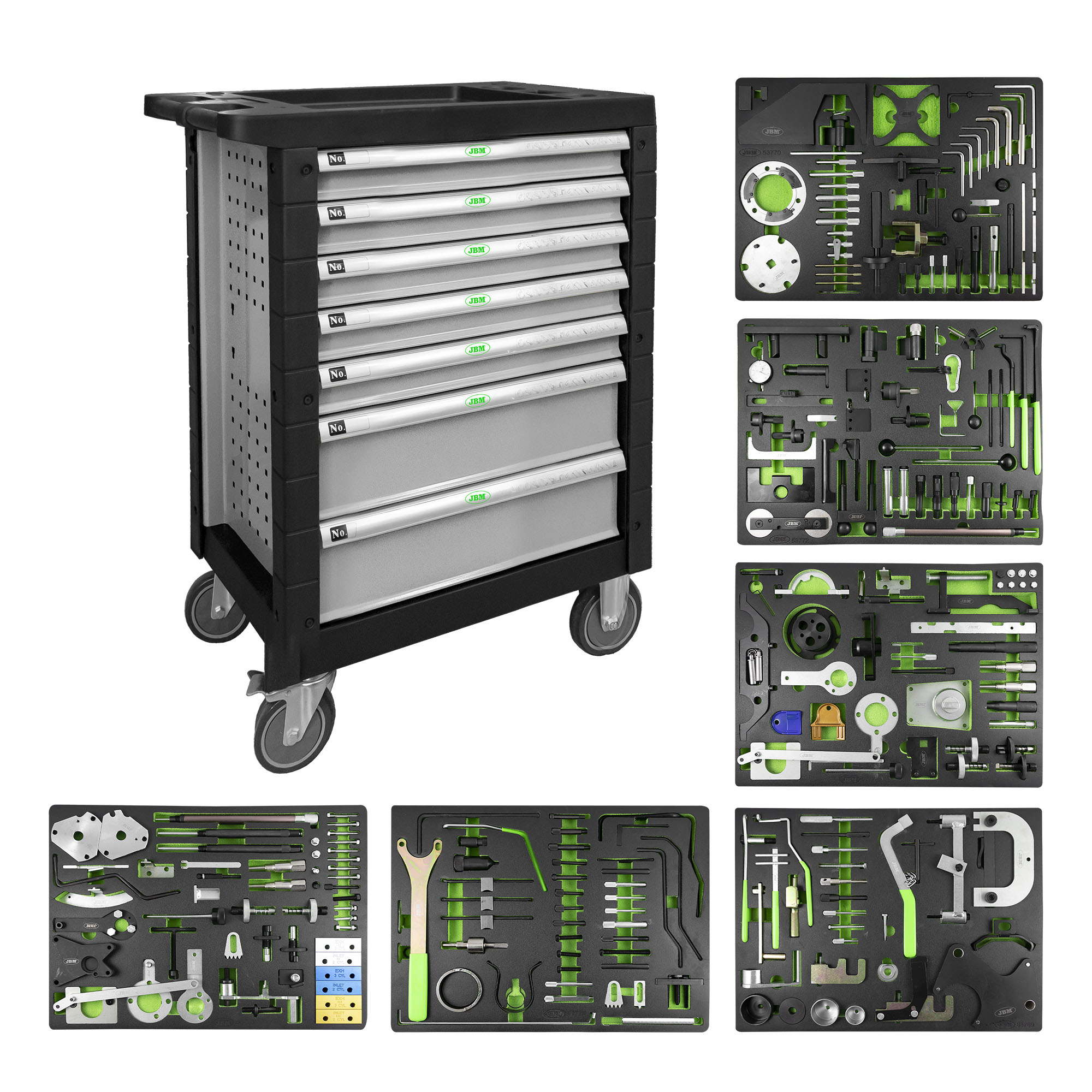 CARRELLO CON 7 CASSETTI GRIGIO - SPECIALE KIT MESSA IN FASE