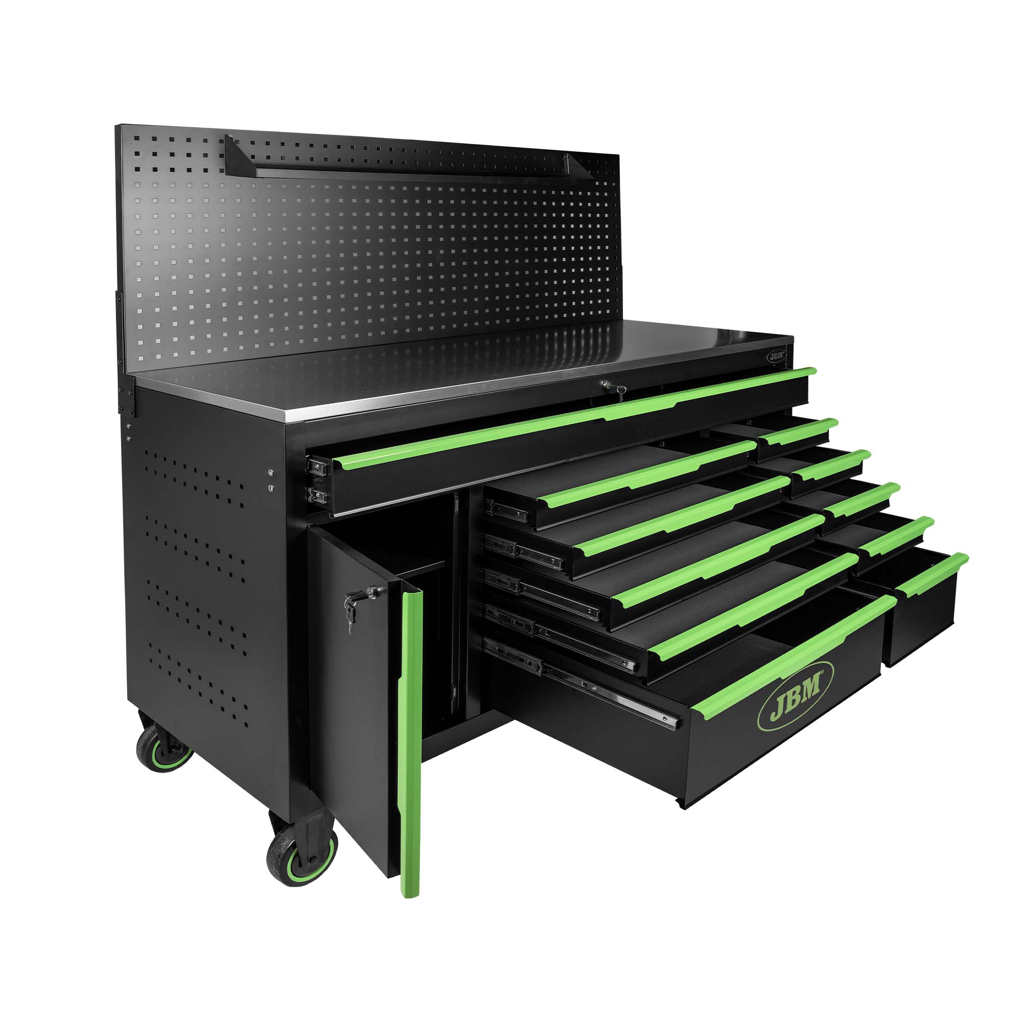 CARRELLO CON 11 CASSETTI E PANNELLO FORATO - VUOTO
