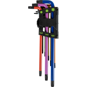 SET DI 9 CHIAVI TORX EXTRA LUNGHE COLORATE