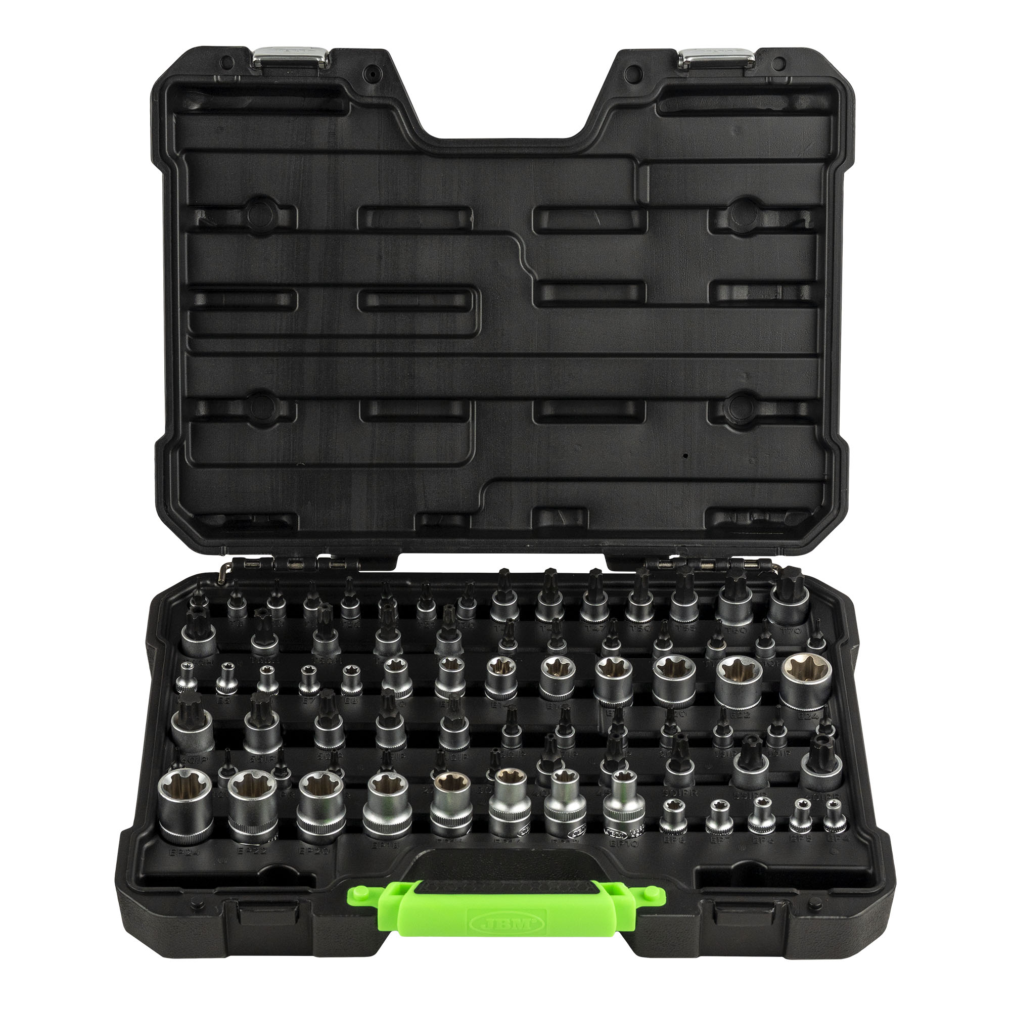 VALIGETTA DI 77 PEZZI CON BUSSOLE E INSERTI TORX/TORX PLUS