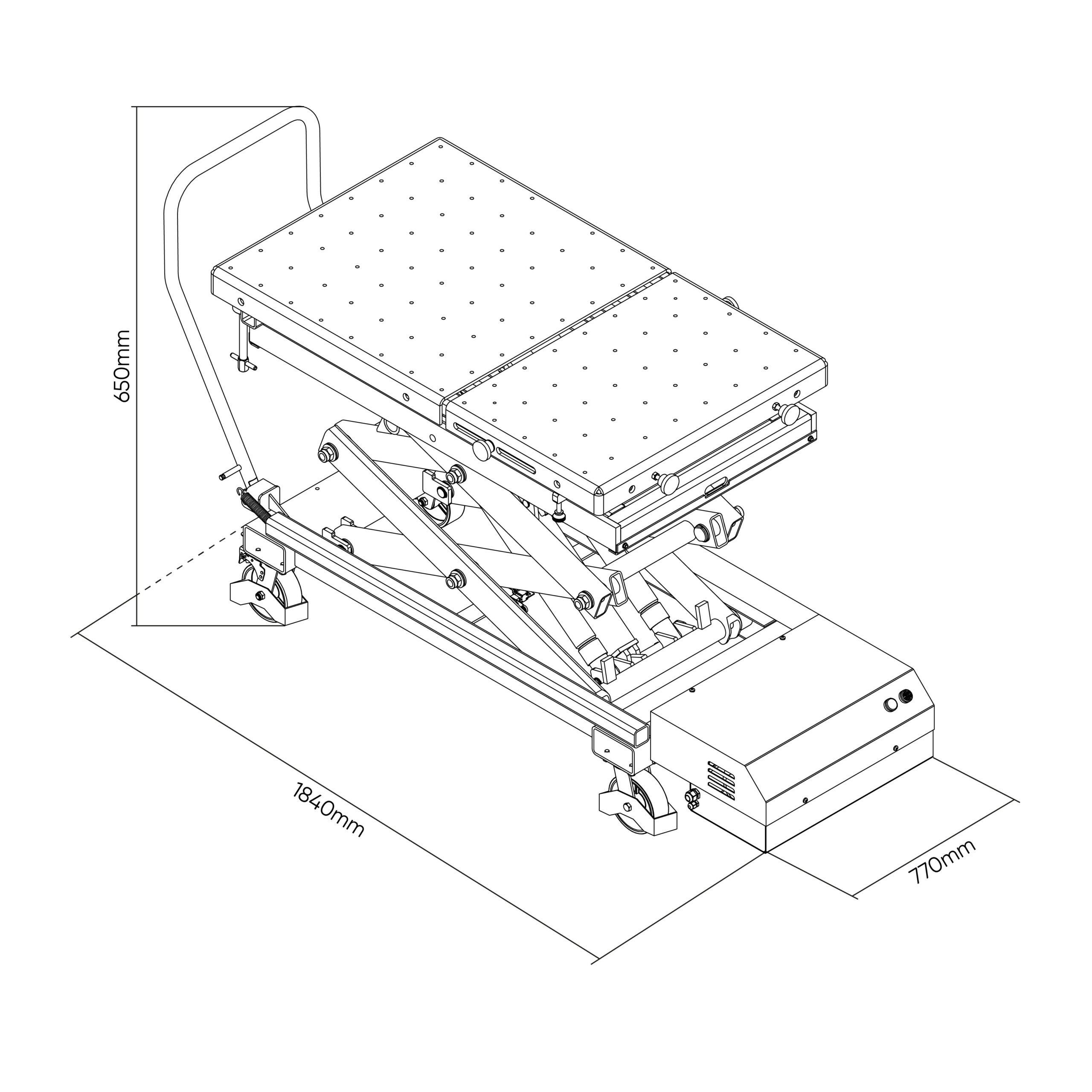 TAVOLO IDRAULICO PER BATTERIE DI VEICOLI ELETTRICI SENZA STAFFE 1200KG - immagine 5