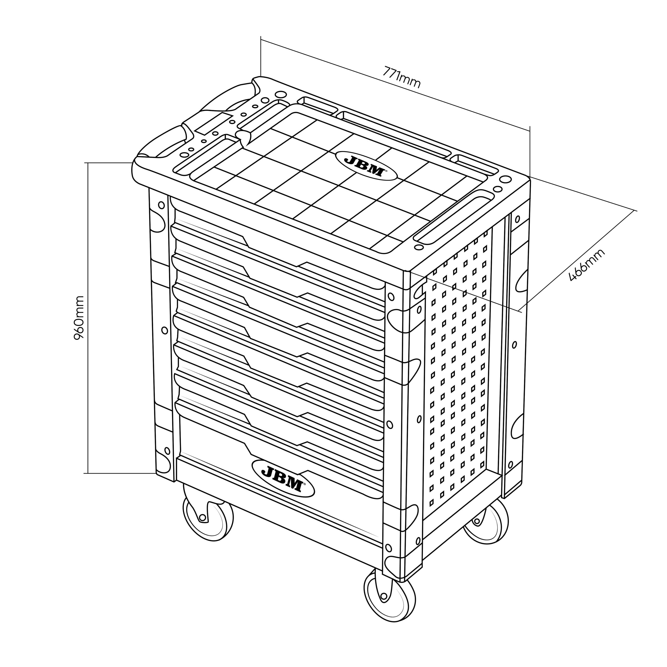 CARRELLO CON 8 CASSETTI VERDE - VUOTO - immagine 5