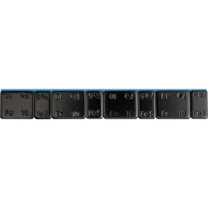 SCATOLA DA 100 CONTRAPPESI ADESIVI IN FERRO - 60 G (4X10 G + 4X5 G) - NERO