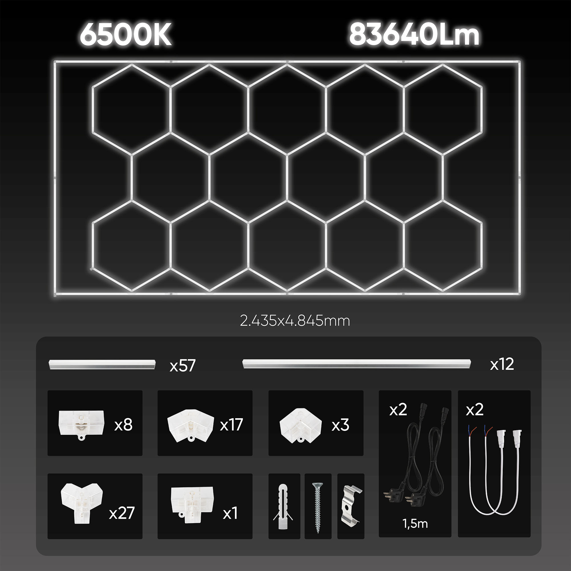 SET DI PLAFONIERE ESAGONALI A LED - immagine 5