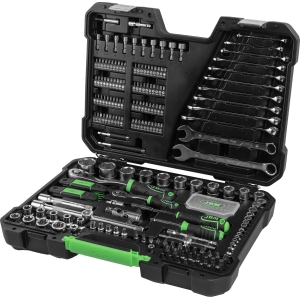 VALIGETTA DI UTENSILI DA 232 PEZZI CON BUSSOLE ESAGONALI DA 1/4” E 1/2” - FINITURA ZINCATA