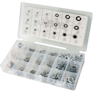 SCATOLA DI RONDELLE GROWER E DENTELLATE 720 PEZZI
