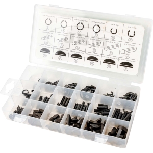 KIT 295 UNITÀ - CLIP, ANELLI DI SICUREZZA, VITI DI BLOCCO, PERNI