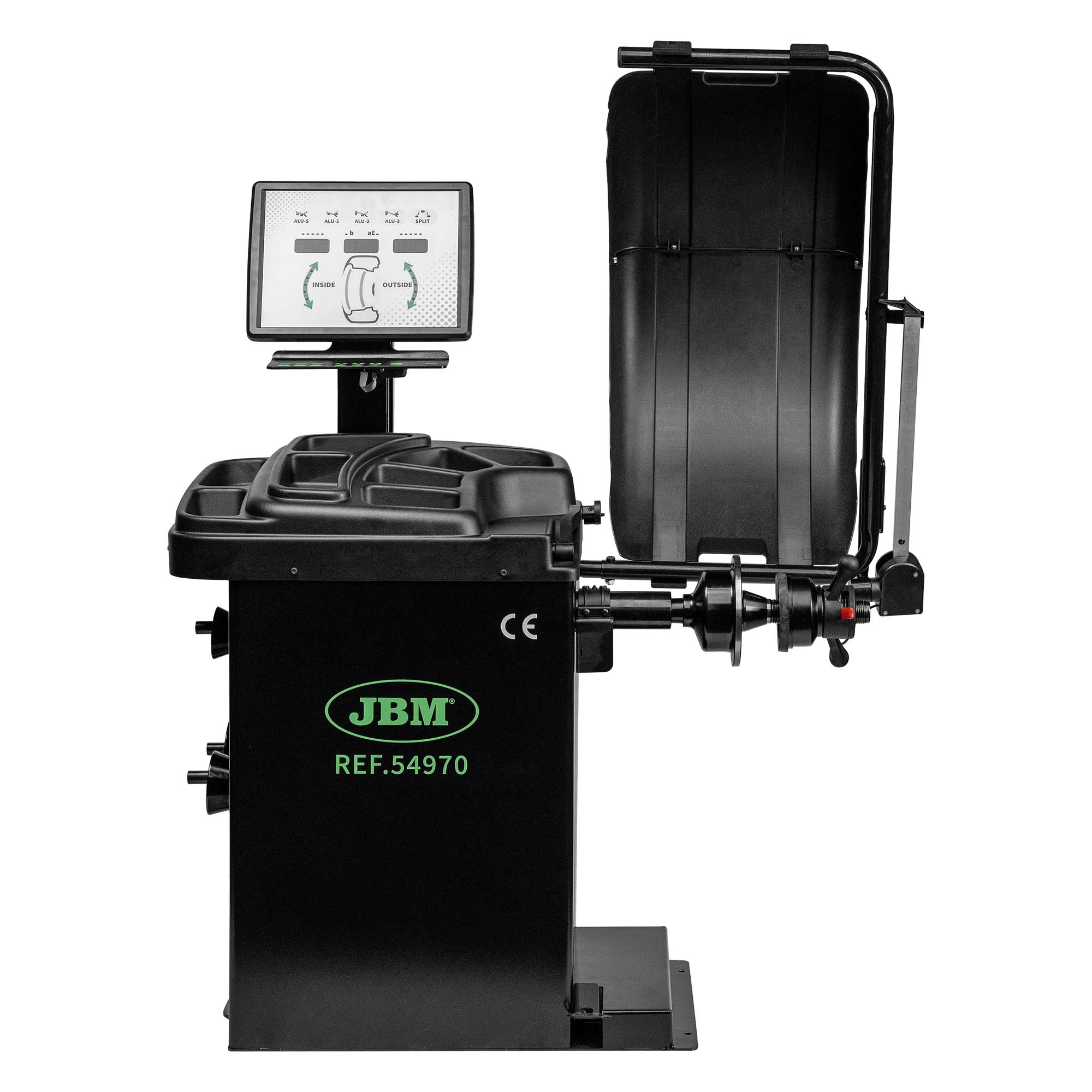 EQUILIBRATRICE RUOTE DIGITALE CON PEDALE FRENO E LASER