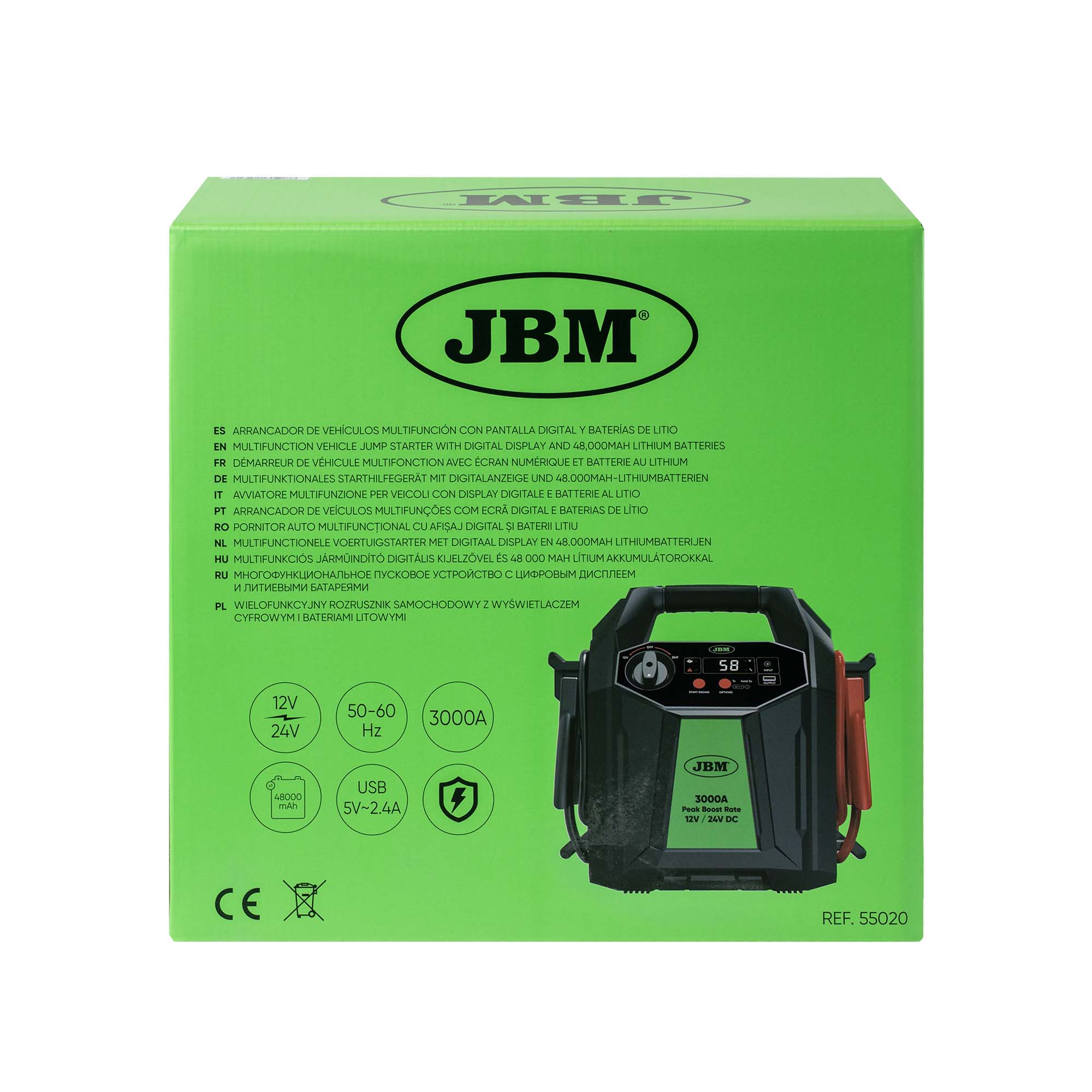 AVVIATORE MULTIFUNZIONE PER VEICOLI CON DISPLAY DIGITALE E BATTERIE AL LITIO DA 48.000MAH – 12V/24V - immagine 5
