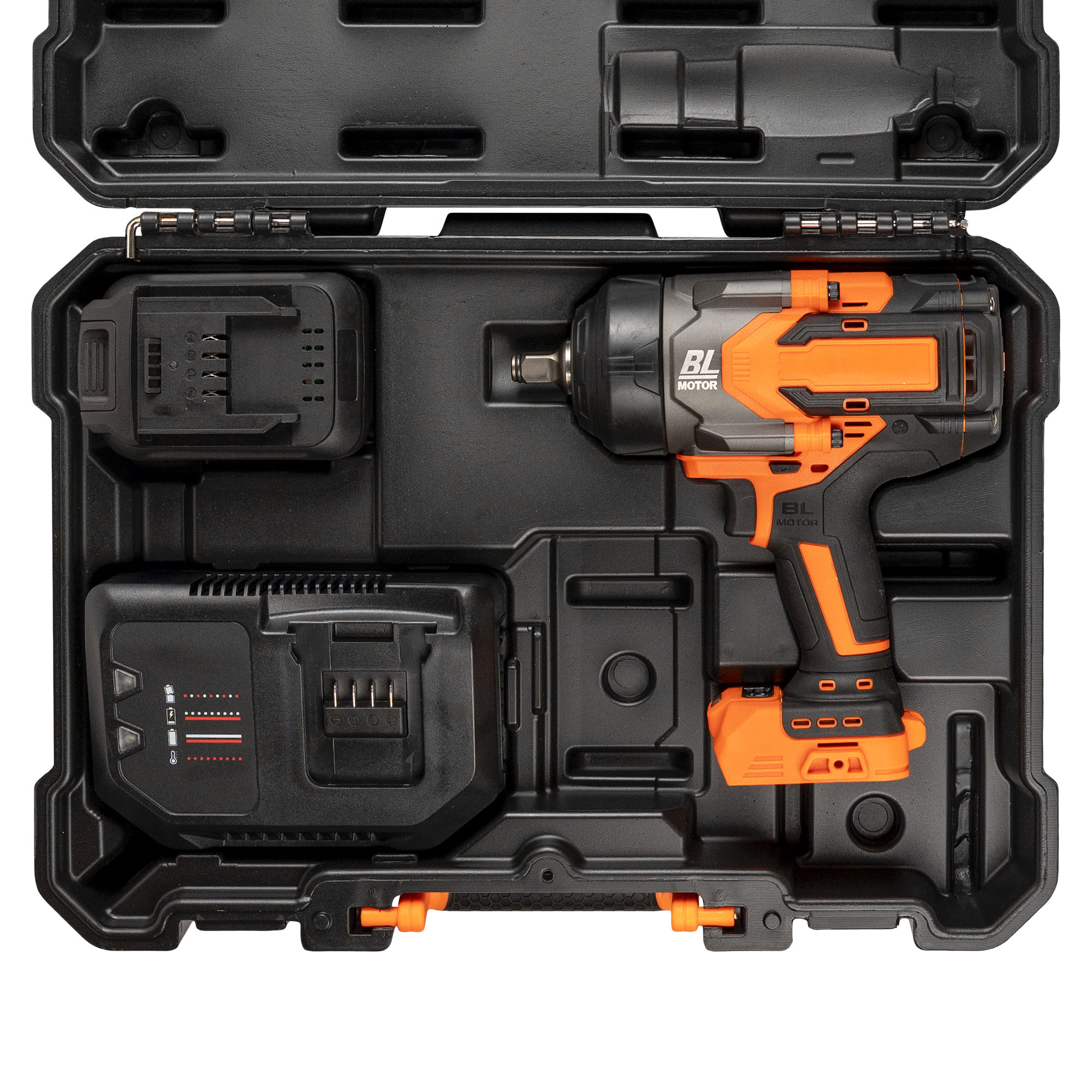 AVVITATORE A IMPULSI BRUSHLESS A BATTERIA 1/2" 1300NM CON VALIGETTA - ARANCIONE - immagine 2