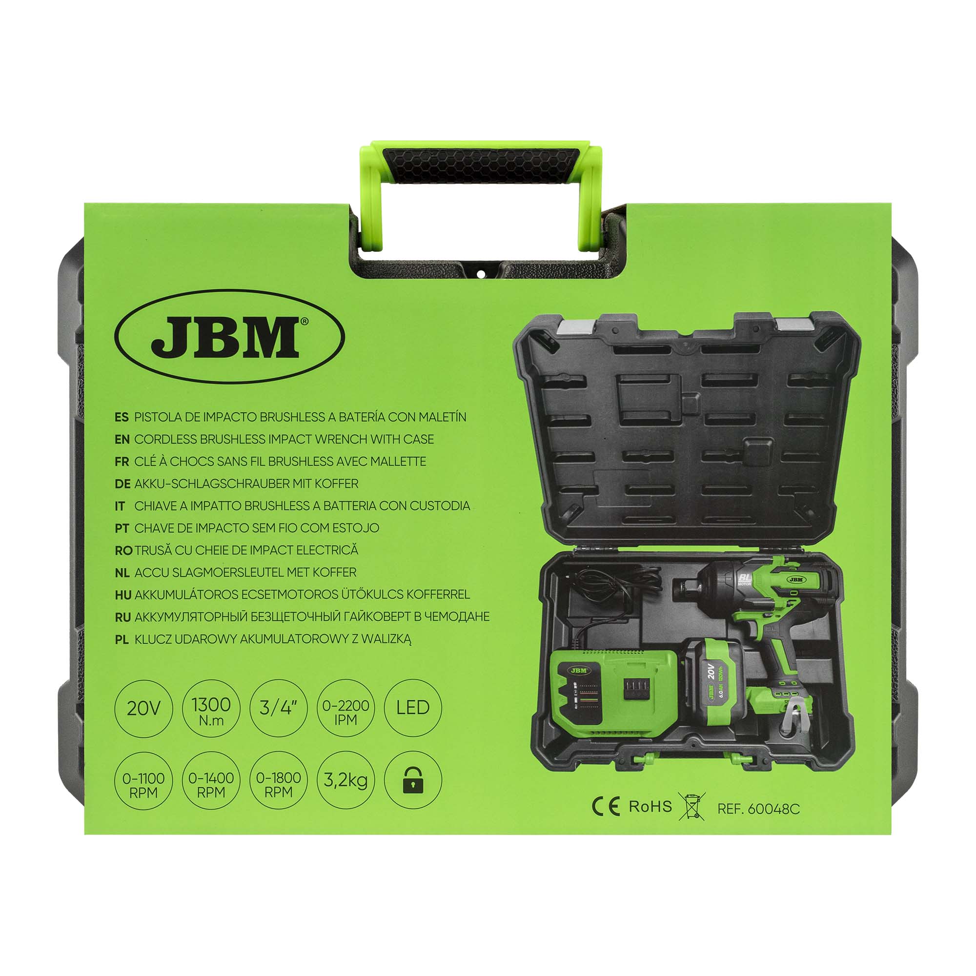 AVVITATORE PNEUMATICO BRUSHLESS A BATTERIA 3/4" 1300NM CON VALIGETTA - immagine 4
