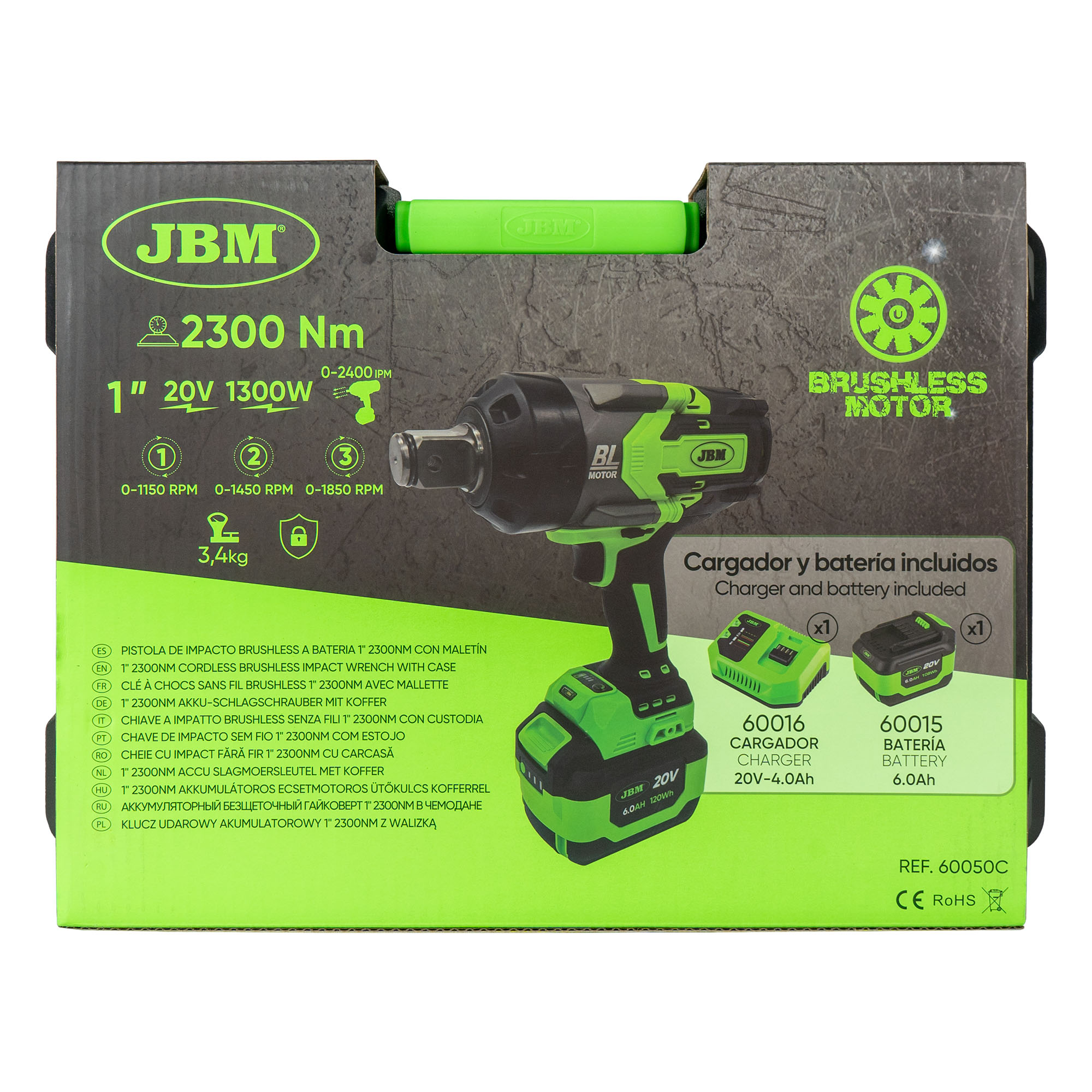 AVVITATORE PNEUMATICO BRUSHLESS A BATTERIA 1" 2300NM CON VALIGETTA - immagine 4