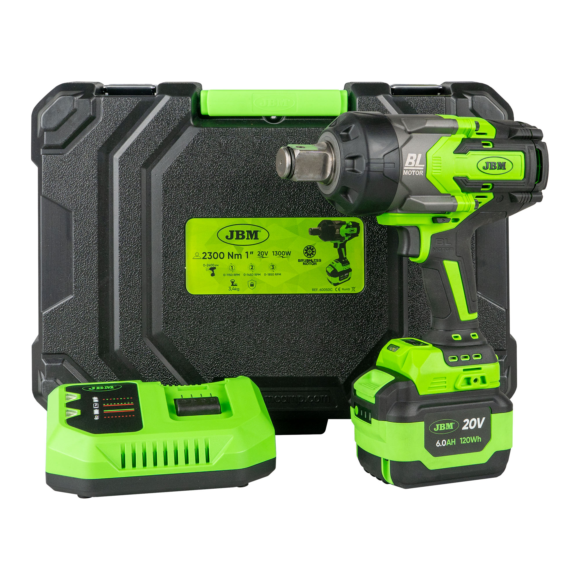 AVVITATORE PNEUMATICO BRUSHLESS A BATTERIA 1" 2300NM CON VALIGETTA - immagine 5