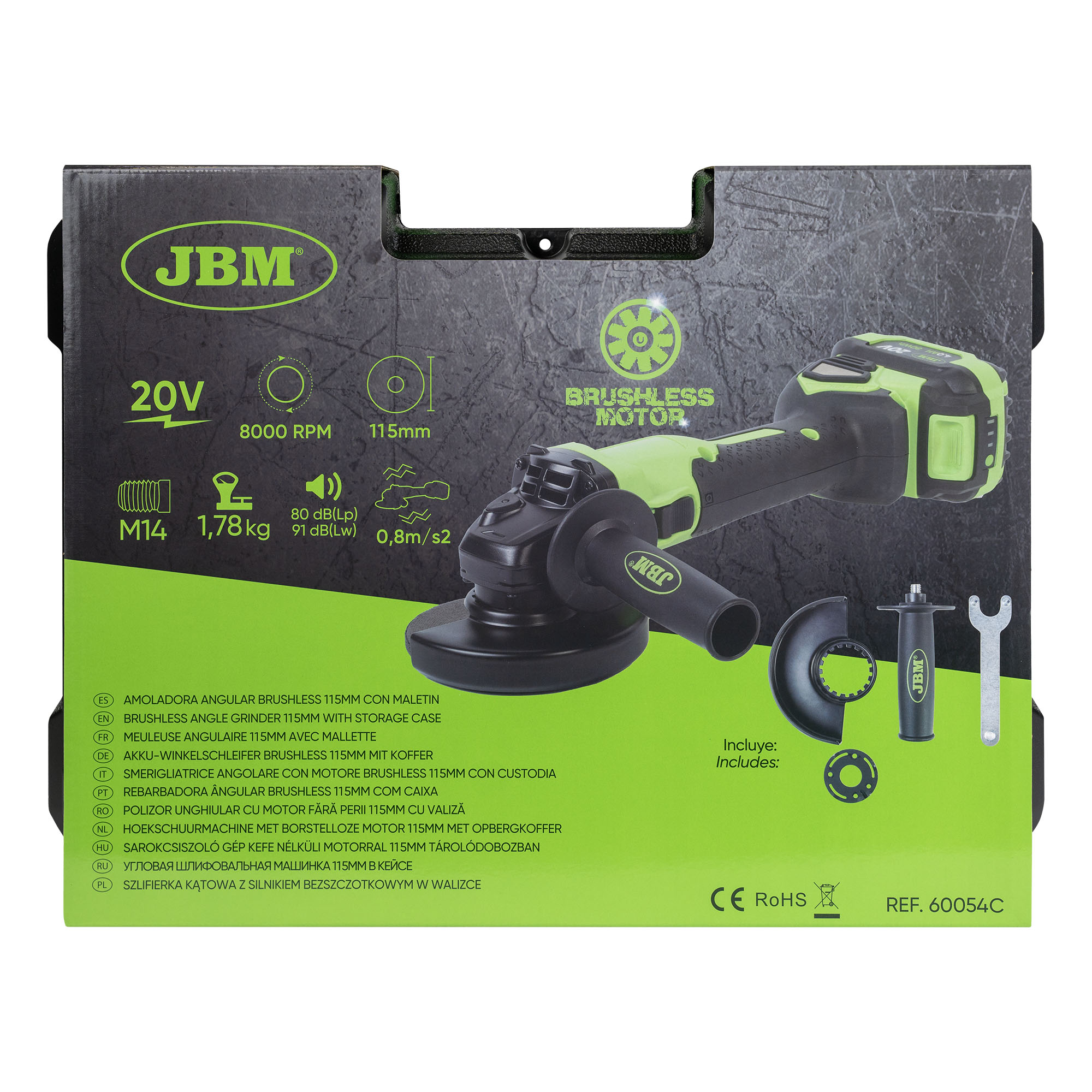 SMERIGLIATRICE ANGOLARE 115MM BRUSHLESS A BATTERIA CON CUSTODIA - immagine 5
