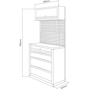 SET DI MOBILI MODULARI (7PCS) - ESTENSIONE CON ARMADIO A 4 CASSETTI (RIF.16627)