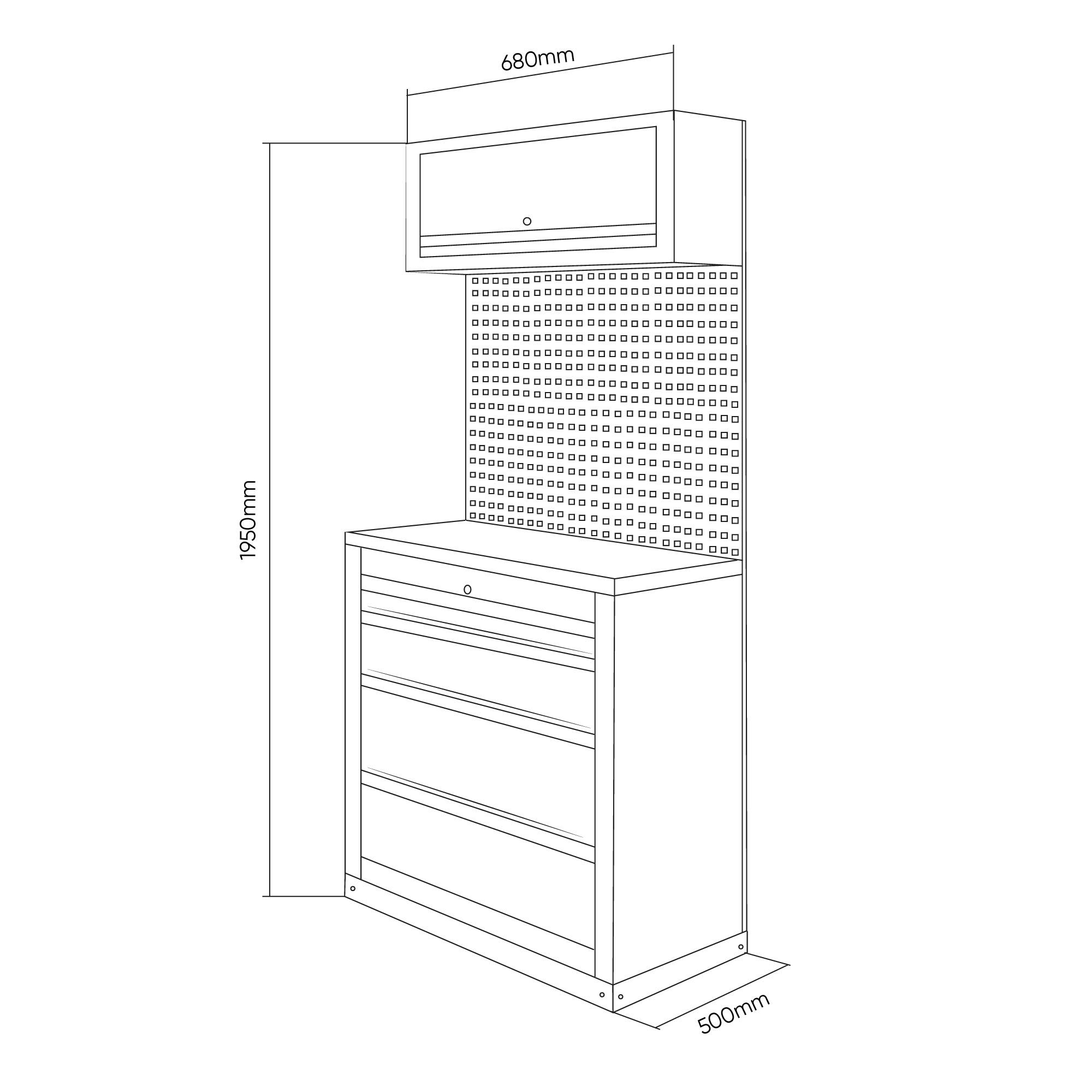 SET DI MOBILI MODULARI (7PCS) - ESTENSIONE CON ARMADIO A 4 CASSETTI (RIF.16627)