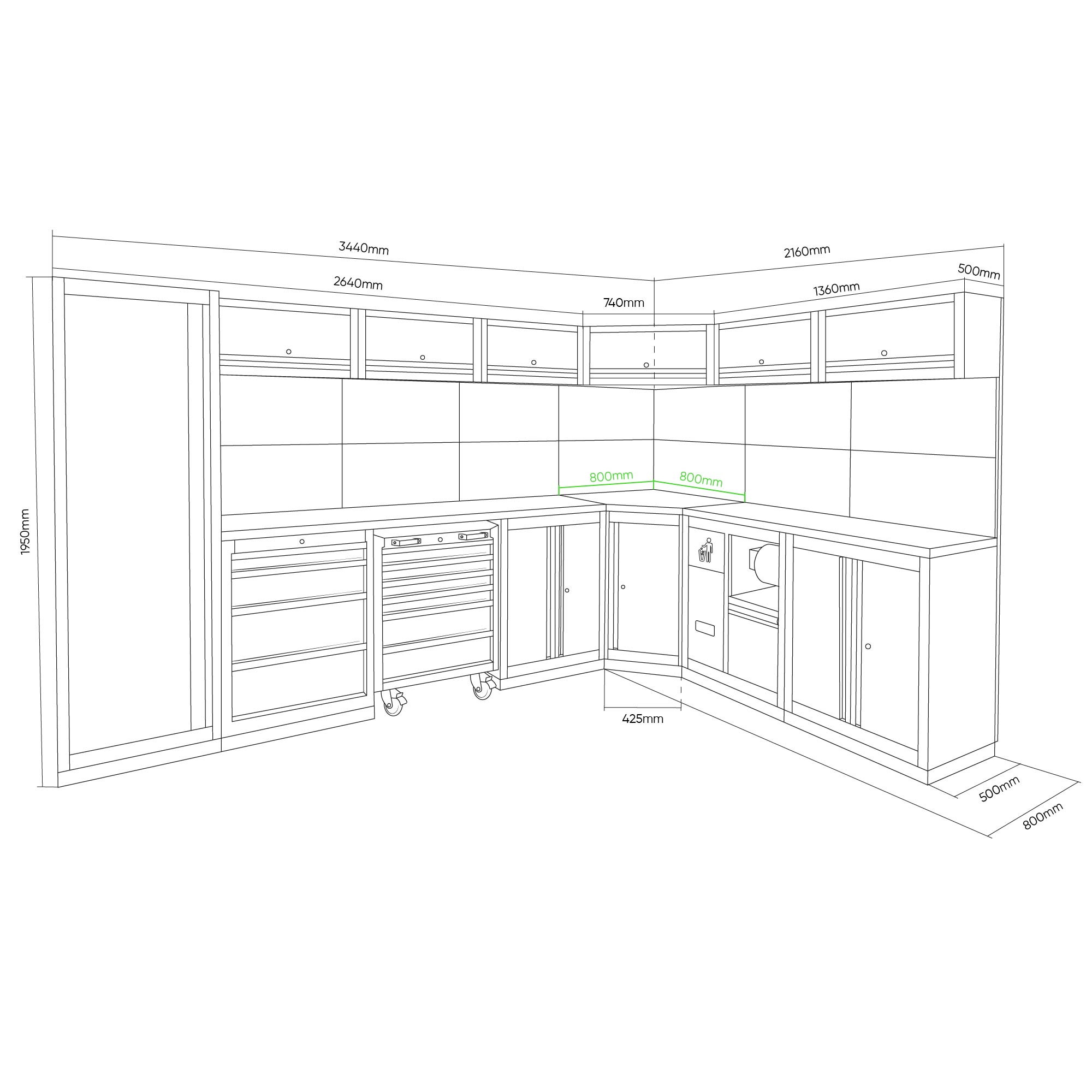 SET DI MOBILI MODULARI (43 PEZZI) - COMPLETO - immagine 3