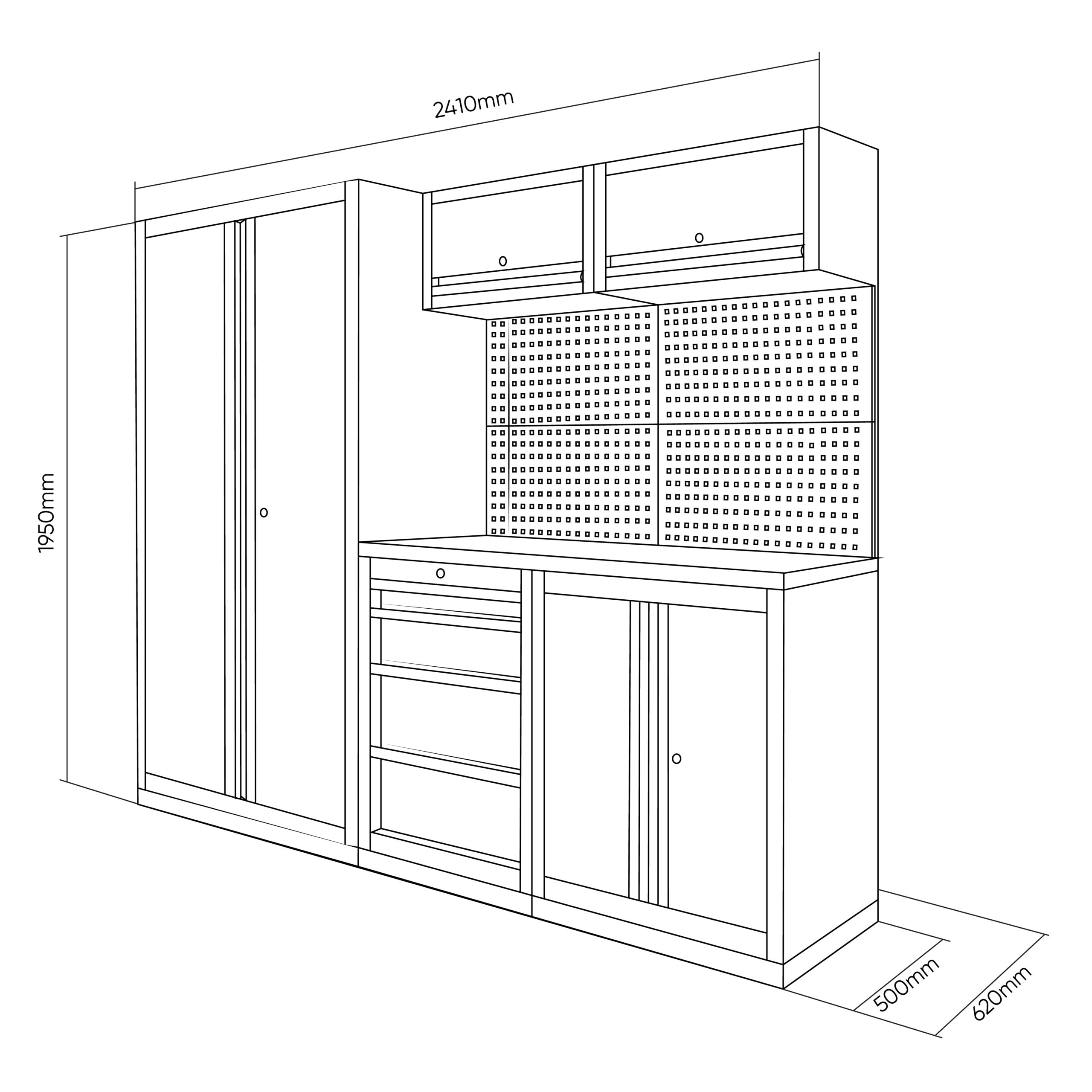 SET DI MOBILI MODULARI (13 PEZZI) - SET CON ARMADIO A DUE ANTE (REF. 18105) - immagine 2