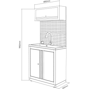 SET DI MOBILI MODULARI (6 PZ) – ESTENSIONE ARMADIO CON LAVANDINO (RIF.18103)