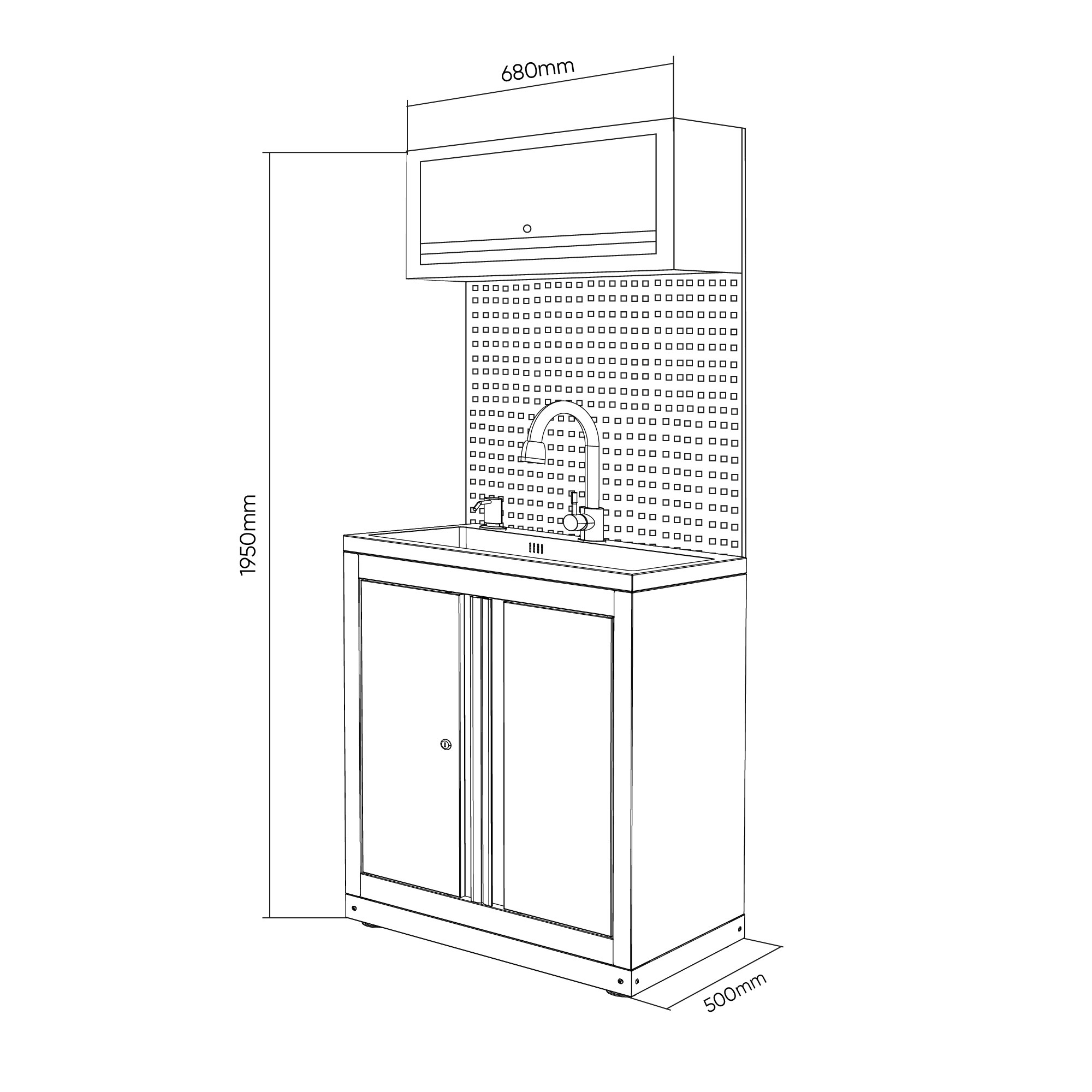 SET DI MOBILI MODULARI (6 PZ) – ESTENSIONE ARMADIO CON LAVANDINO (RIF.18103)