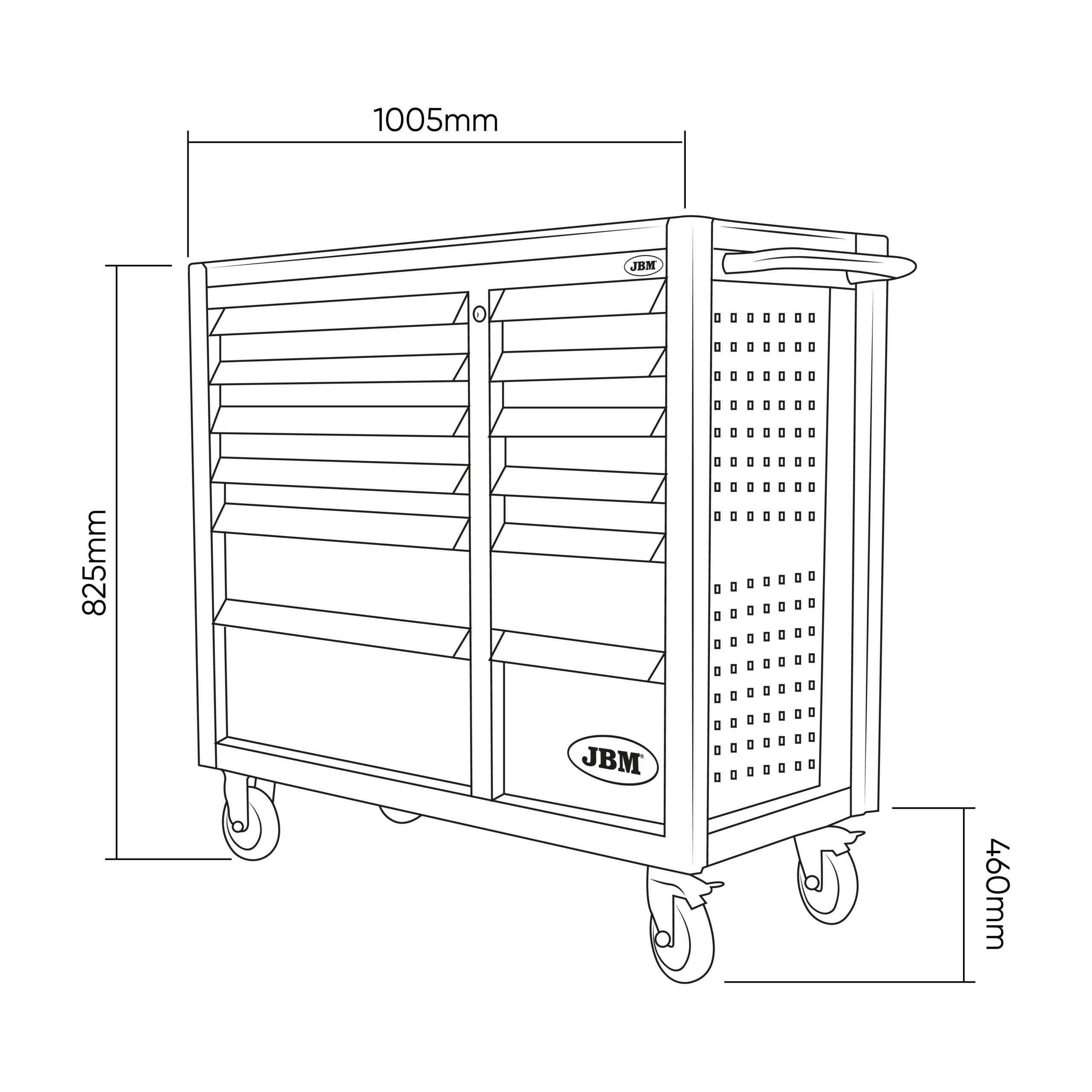 CARRELLO CON 12 CASSETTI VERDE - VUOTO - immagine 5