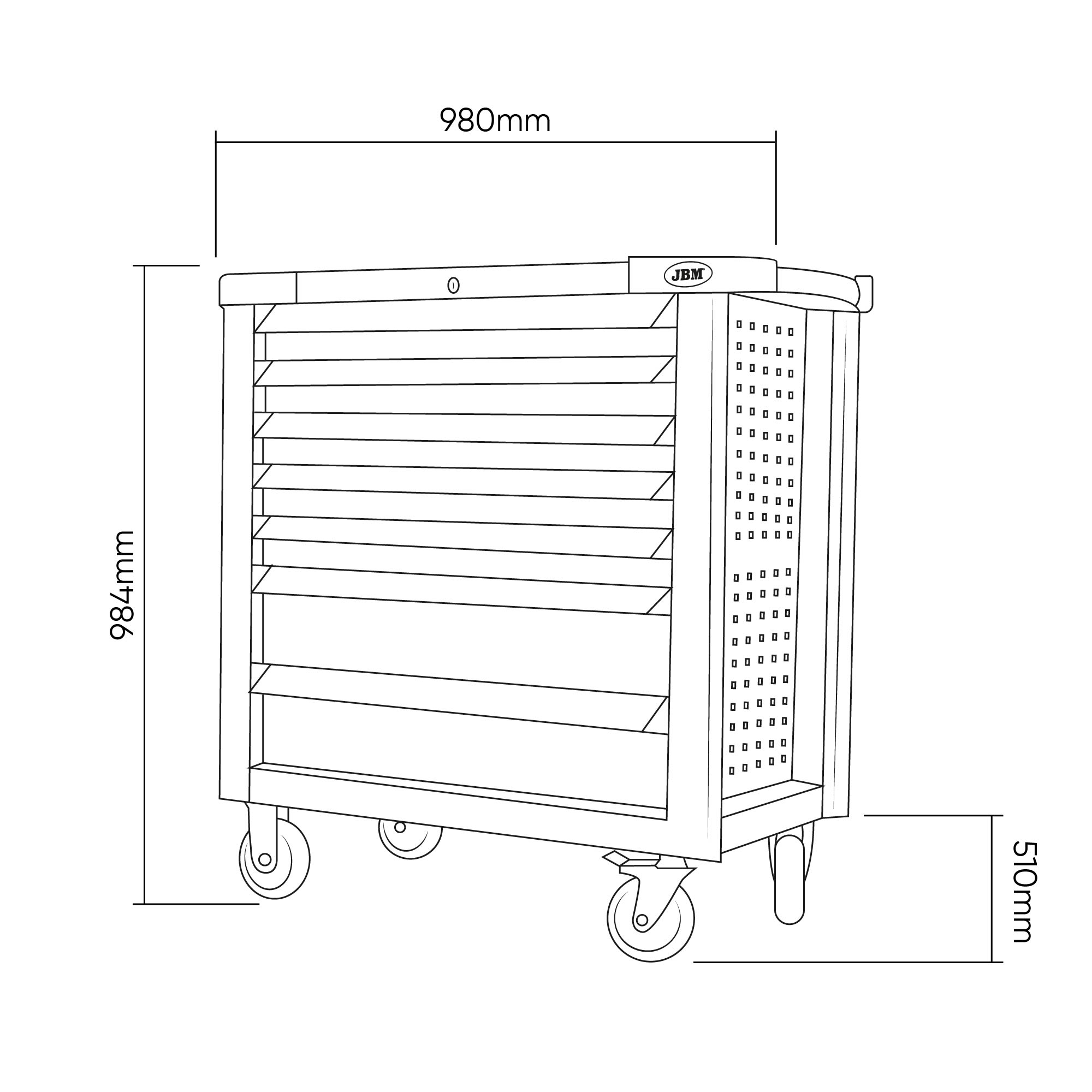 CARRELLO XL CON 7 CASSETTI VERDE - CON UTENSILI - immagine 6