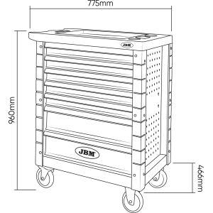 CARRELLO CON 7 CASSETTI VERDE - SPECIALE VDE