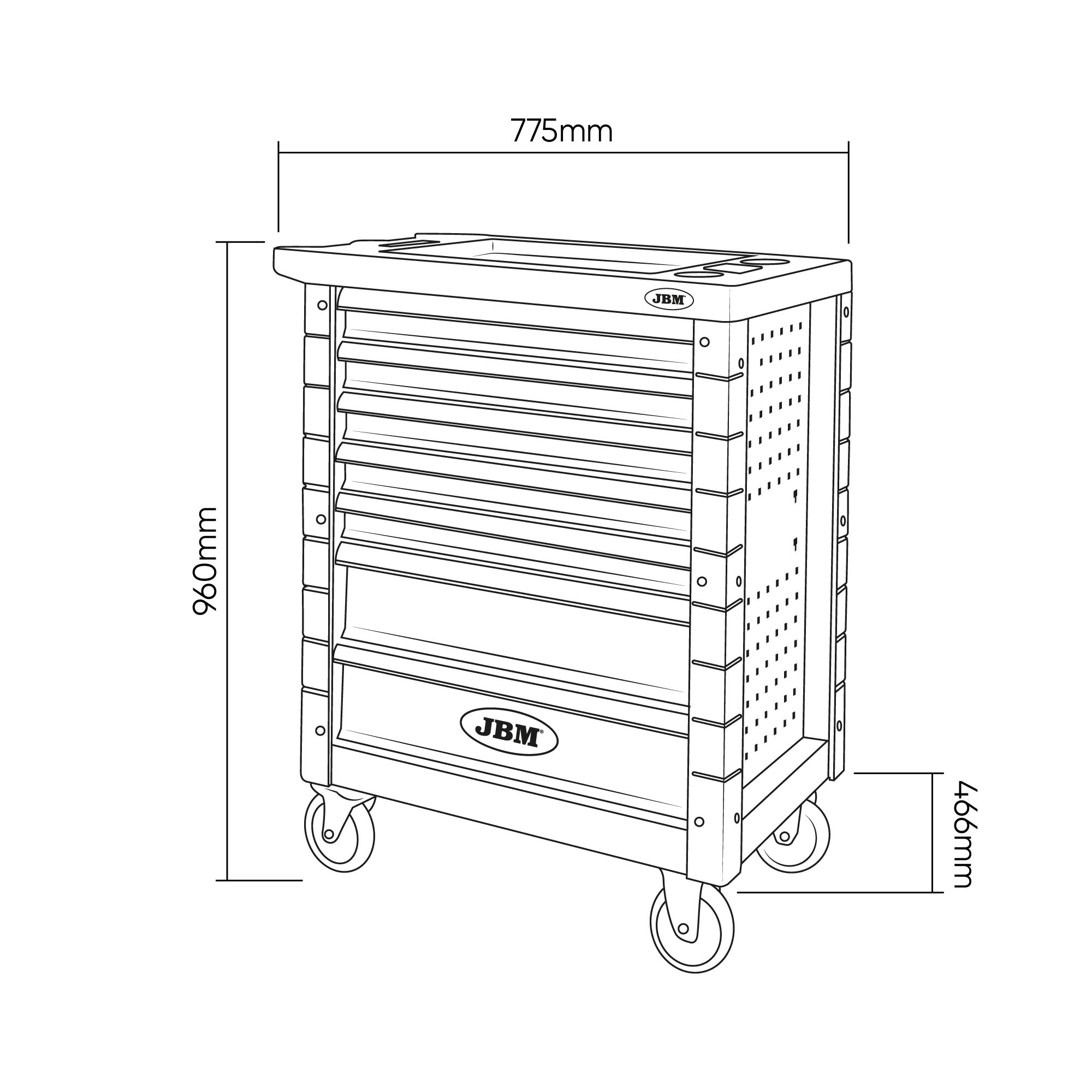 CARRELLO CON 7 CASSETTI GRIGIO - SPECIALE PER AUTOCARRI - immagine 6