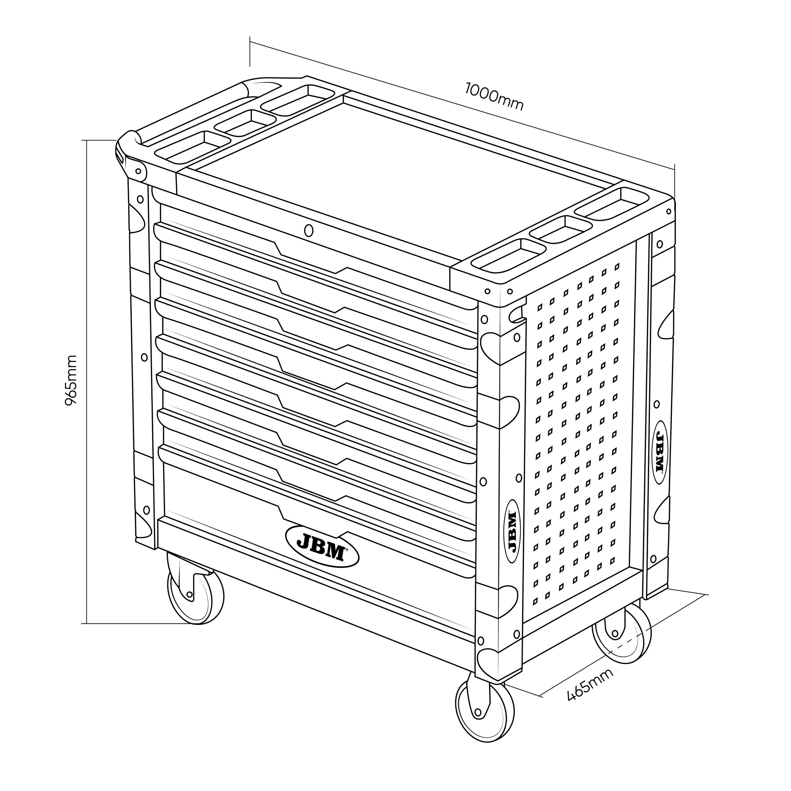 CARRELLO XL CON 8 CASSETTI - CON UTENSILI 468 PEZZI - immagine 6