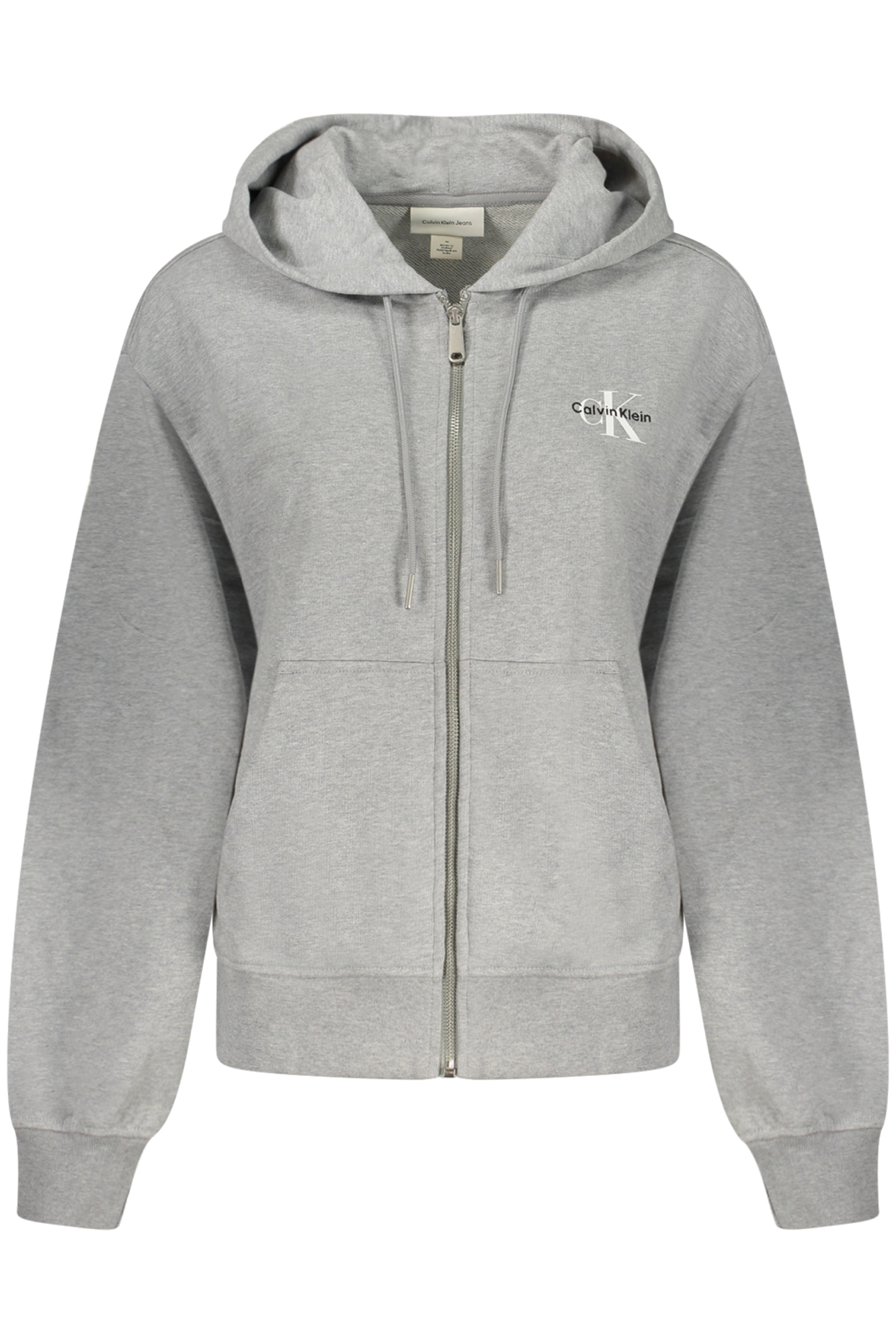 CALVIN KLEIN FELPA CON ZIP DONNA - Grigio