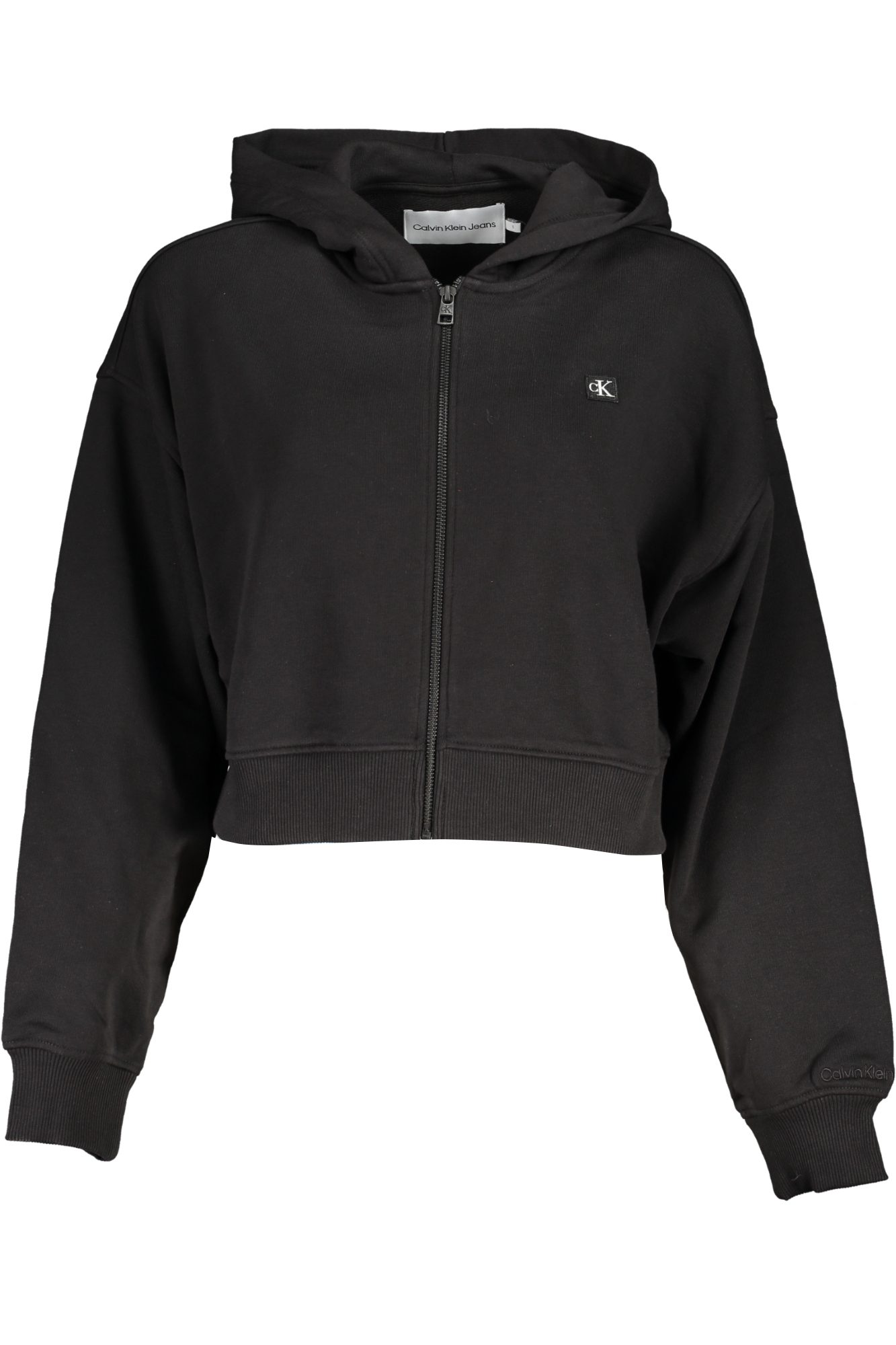 CALVIN KLEIN FELPA CON ZIP DONNA - Nero