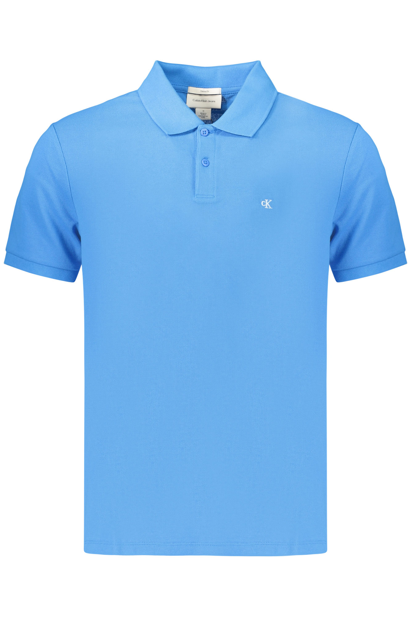 CALVIN KLEIN POLO MANICHE CORTE UOMO - Azzurro