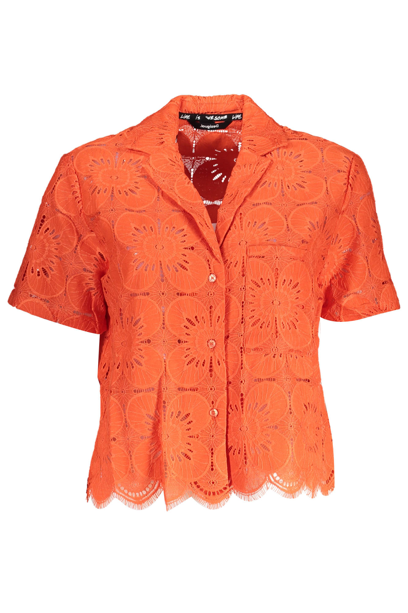 DESIGUAL CAMICIA MANICHE CORTE DONNA - Arancione