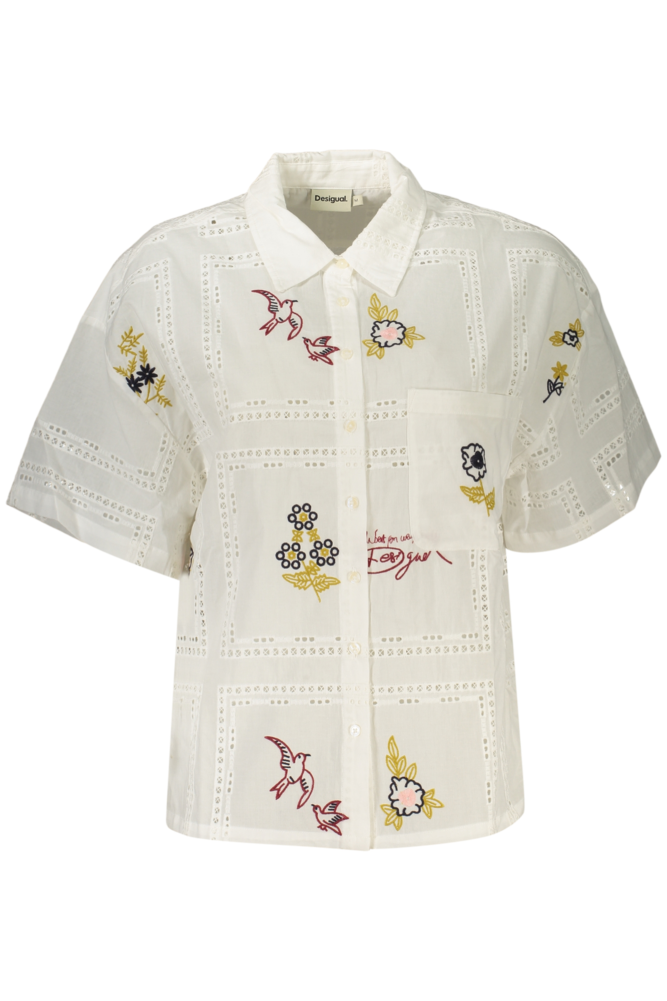 DESIGUAL CAMICIA MANICHE CORTE DONNA - Bianco