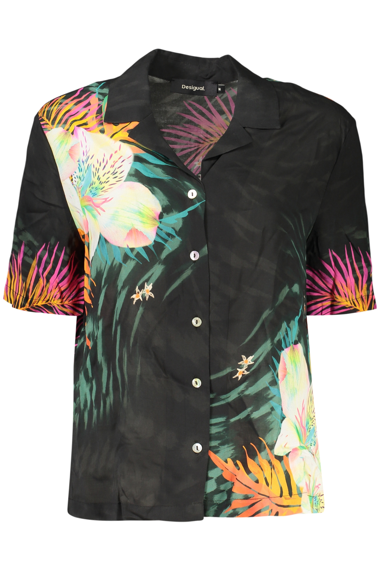 DESIGUAL CAMICIA MANICHE CORTE DONNA - Nero