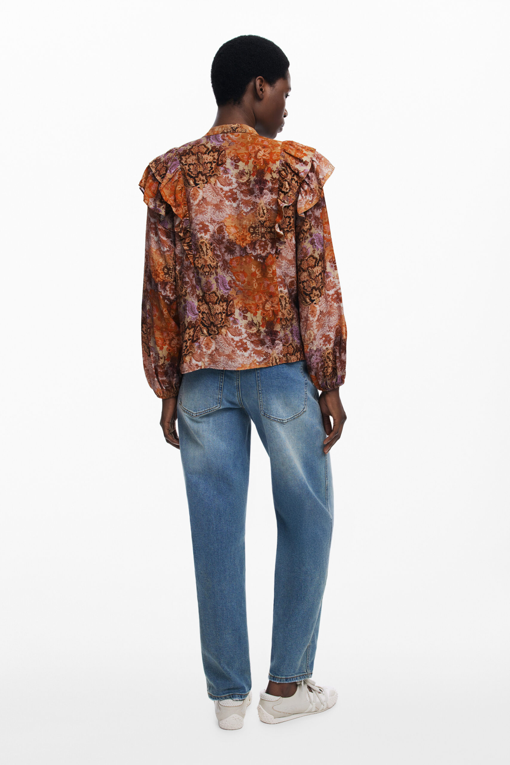 DESIGUAL CAMICIA MANICHE LUNGHE DONNA - Arancione - immagine 2